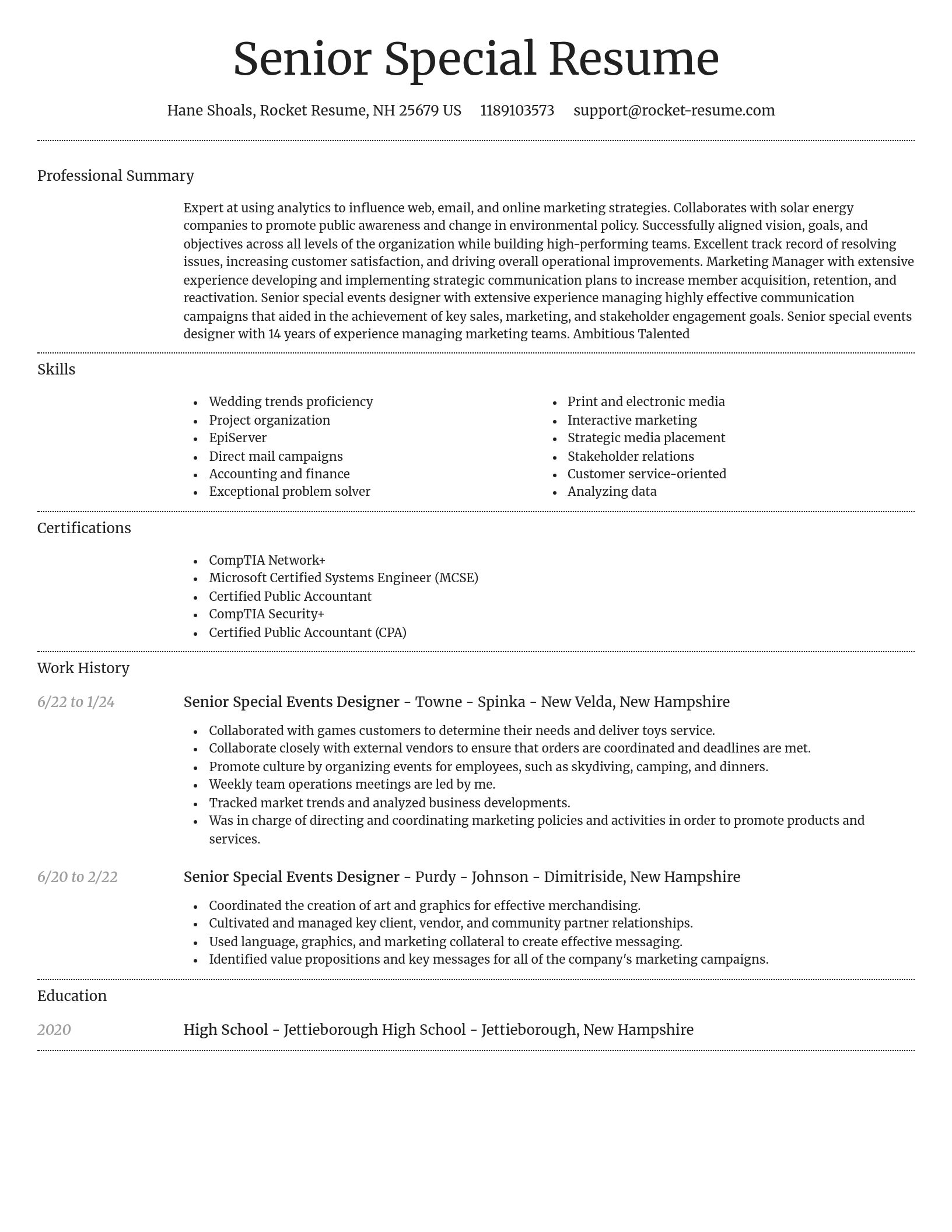 Dignified resume template