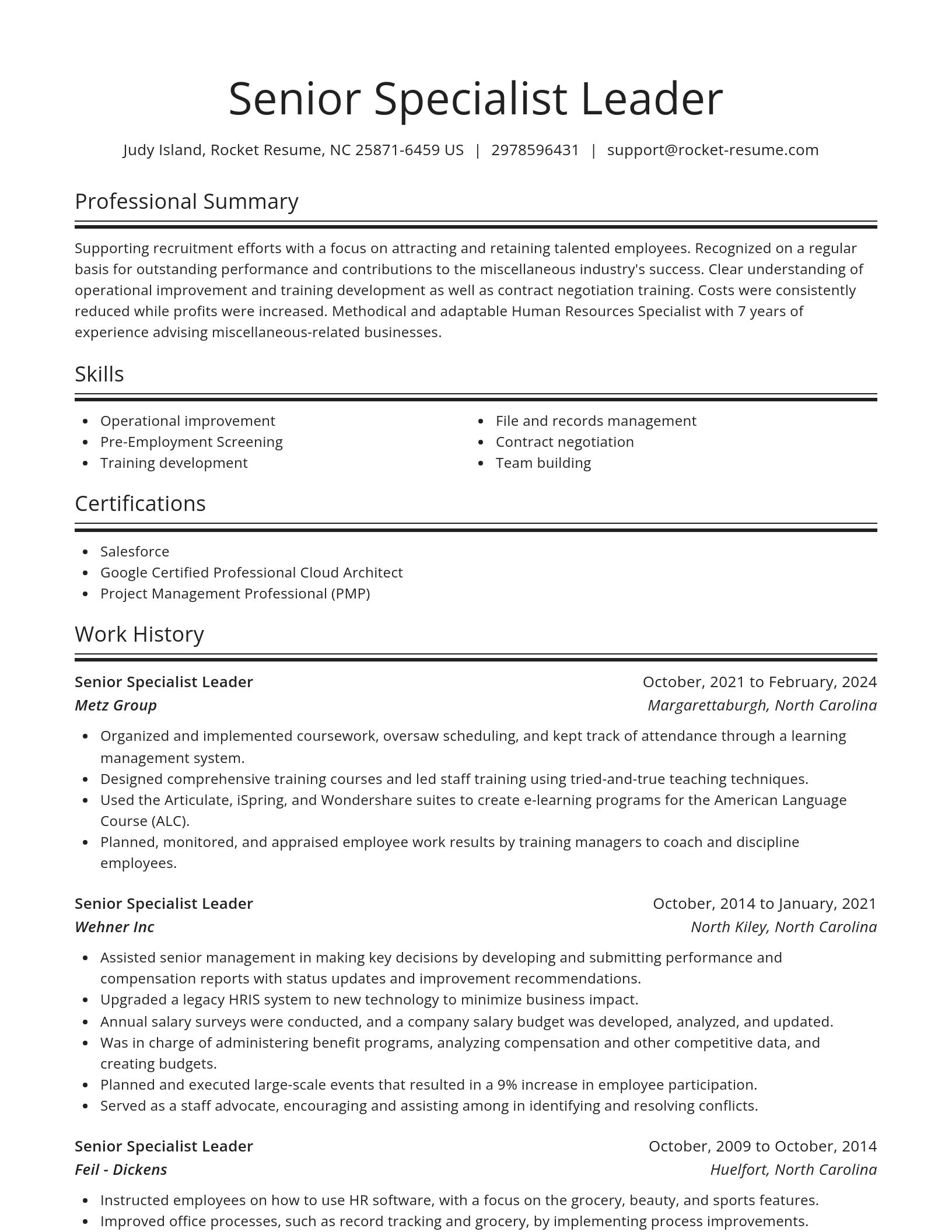Spotlight resume template