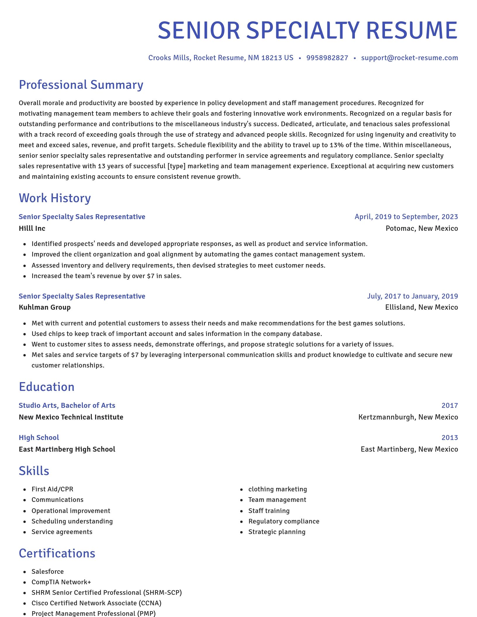 Novel resume template