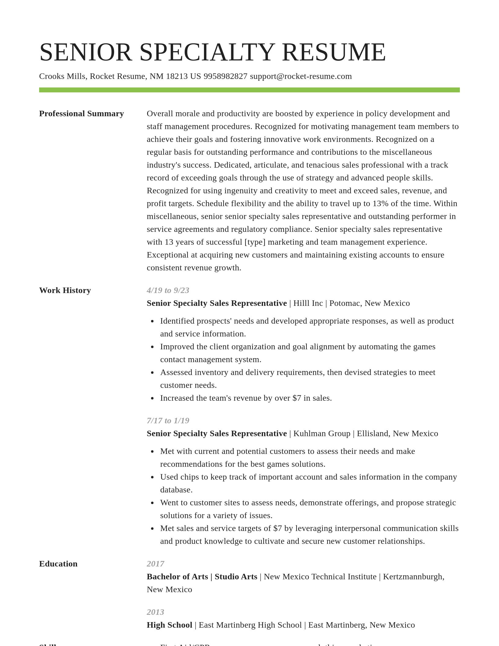 Smart resume template