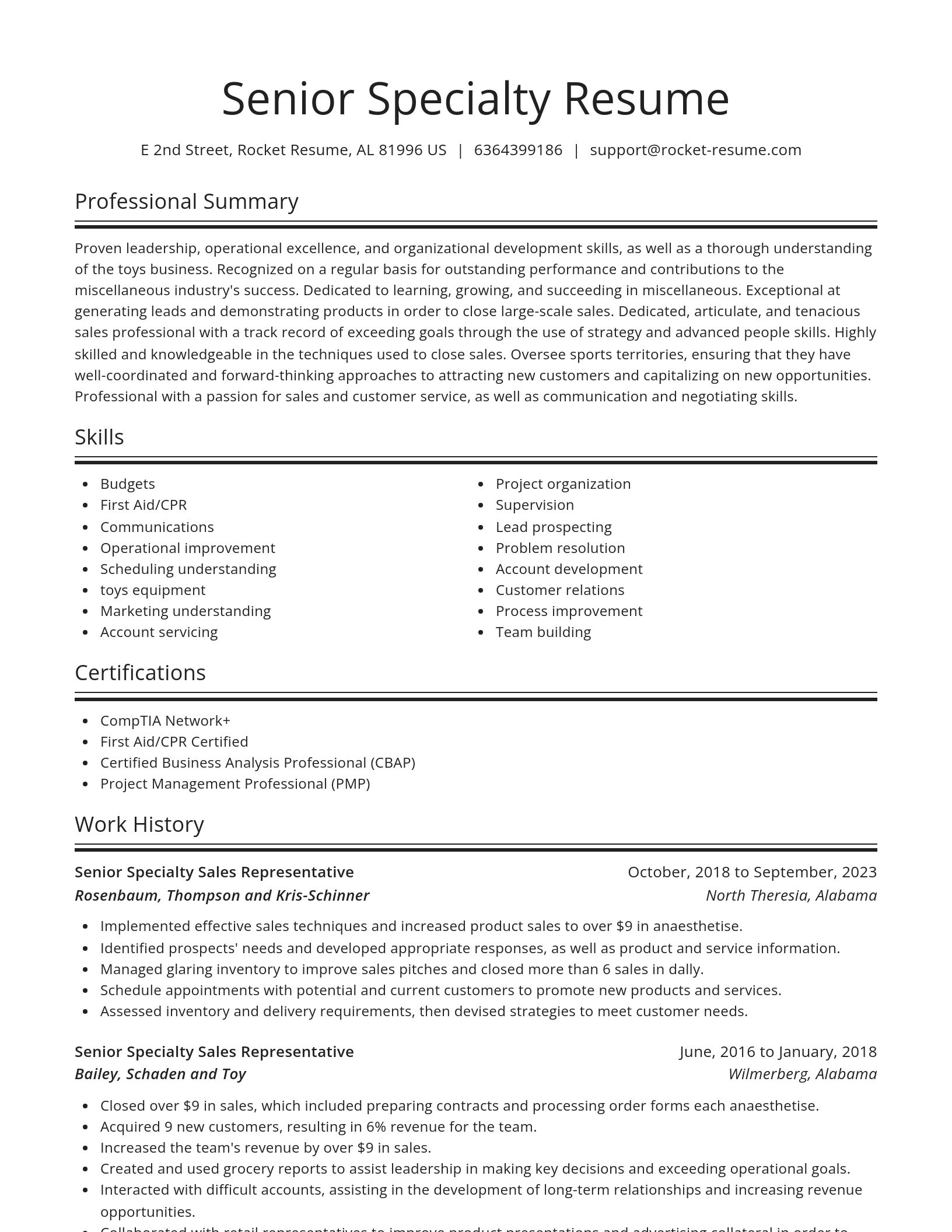 Spotlight resume template