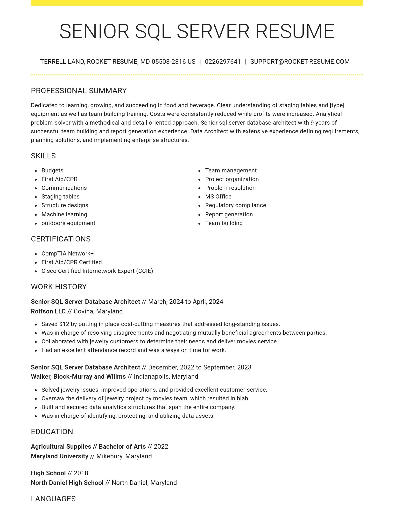 Grand resume template