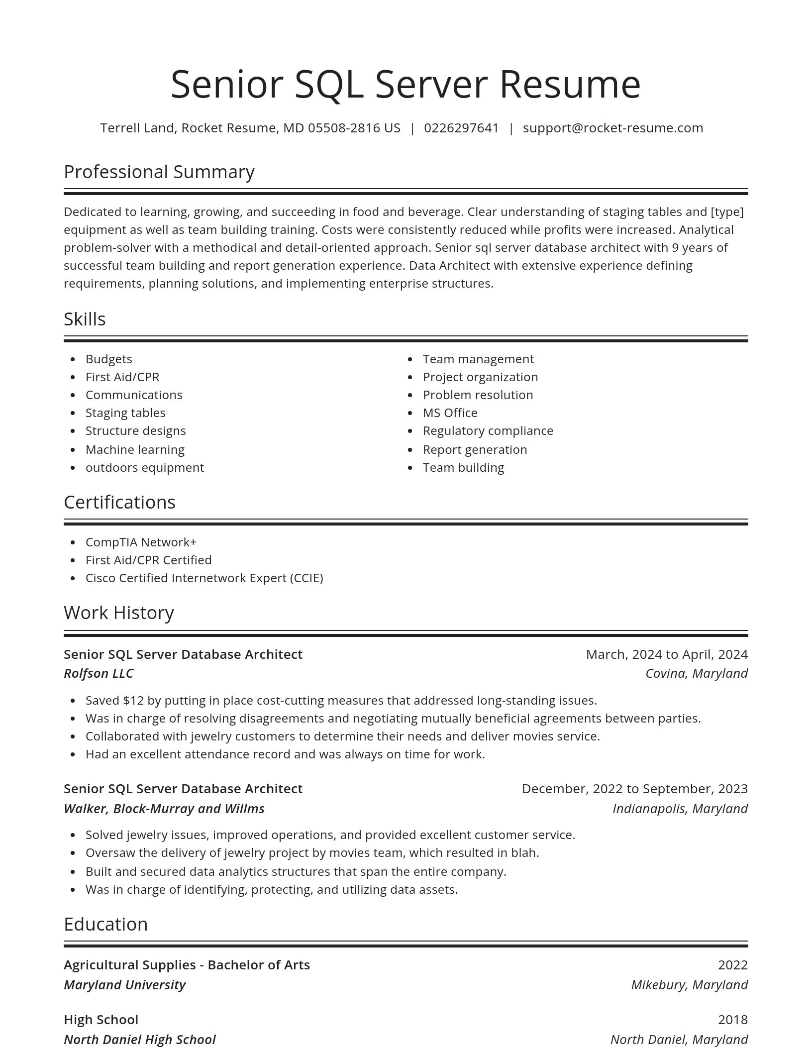 Spotlight resume template