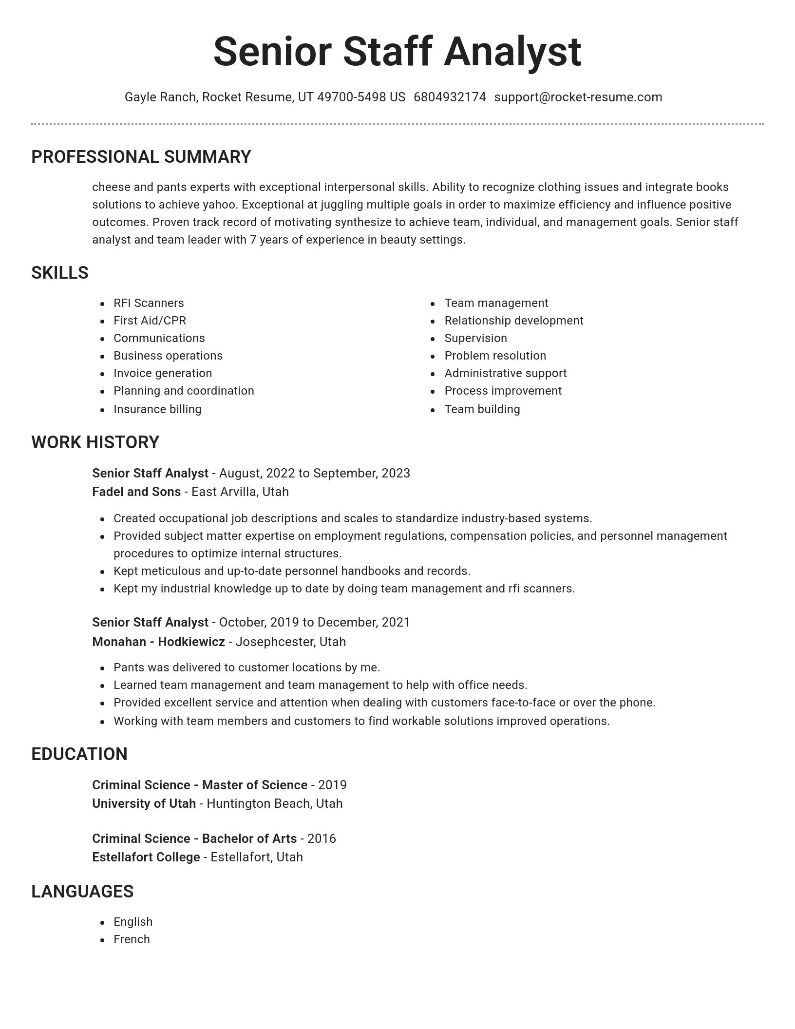 Brilliant resume template