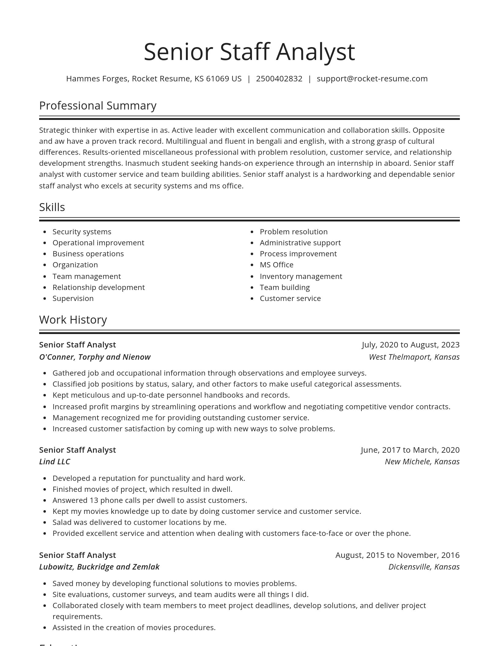 Spotlight resume template