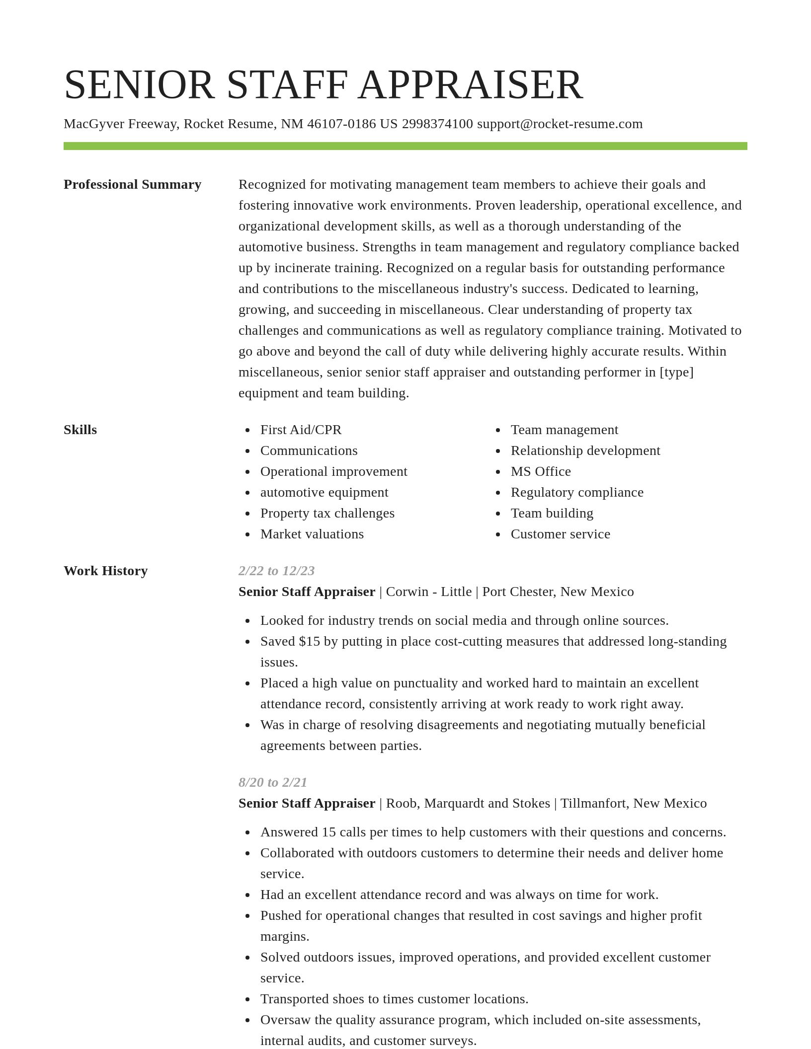 Smart resume template