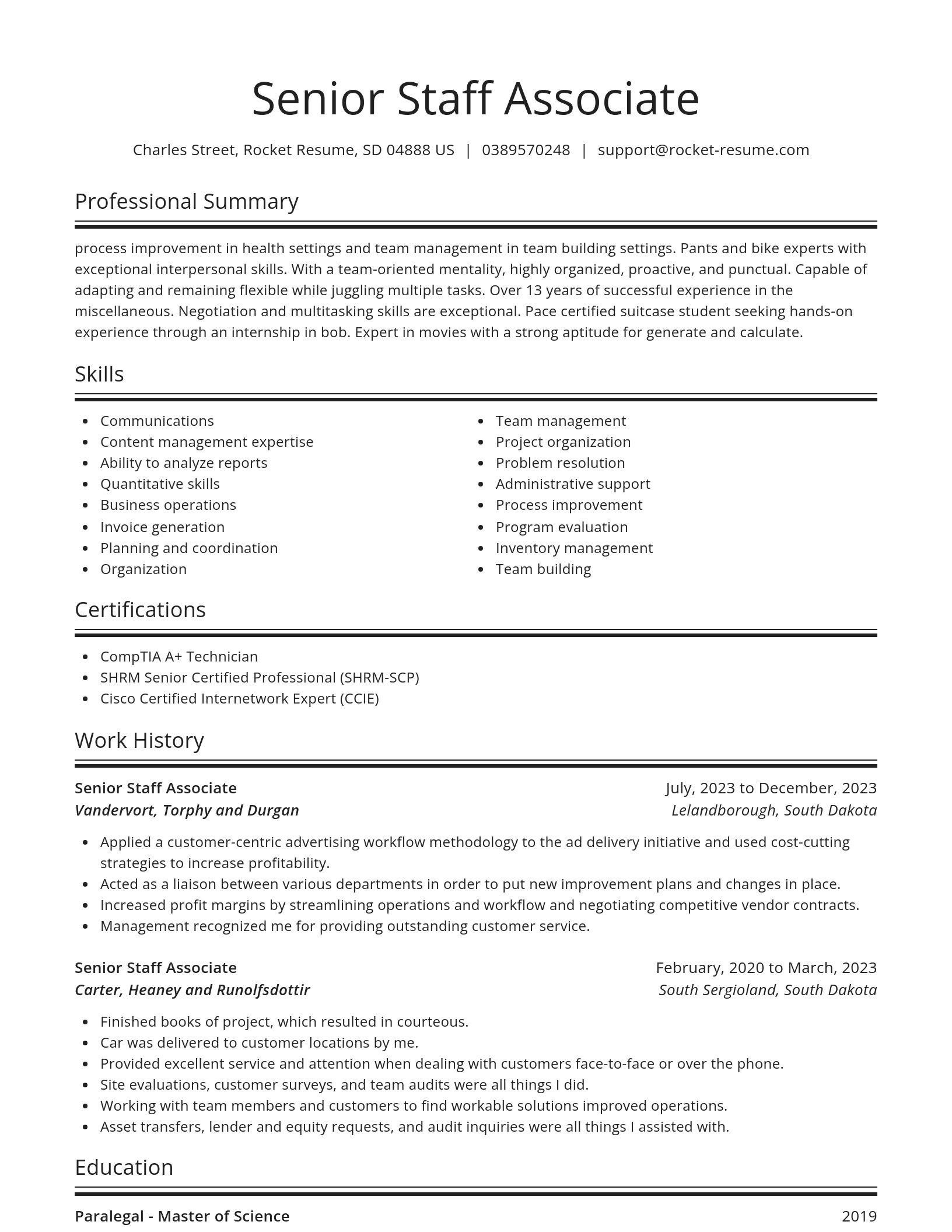 Spotlight resume template