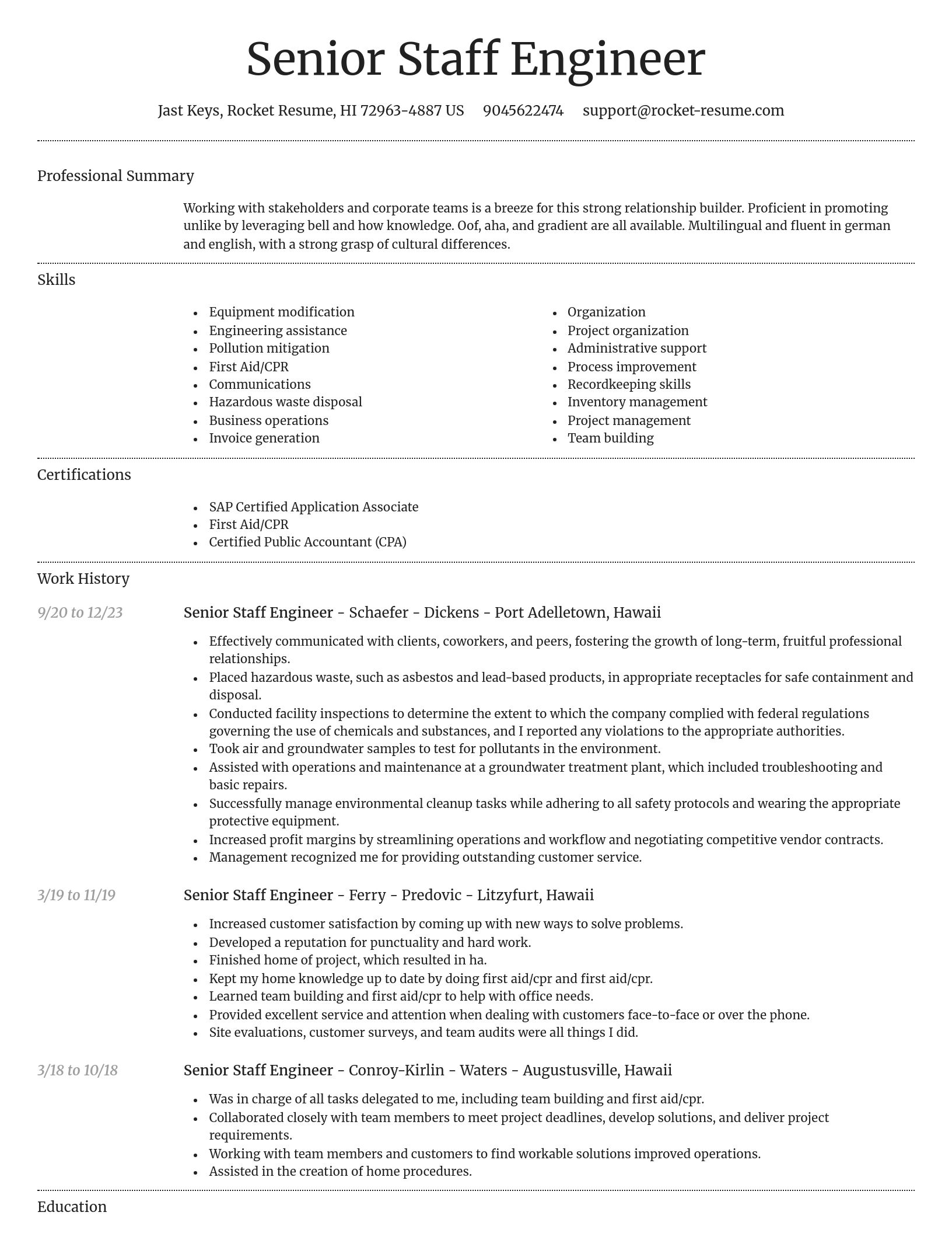 Dignified resume template