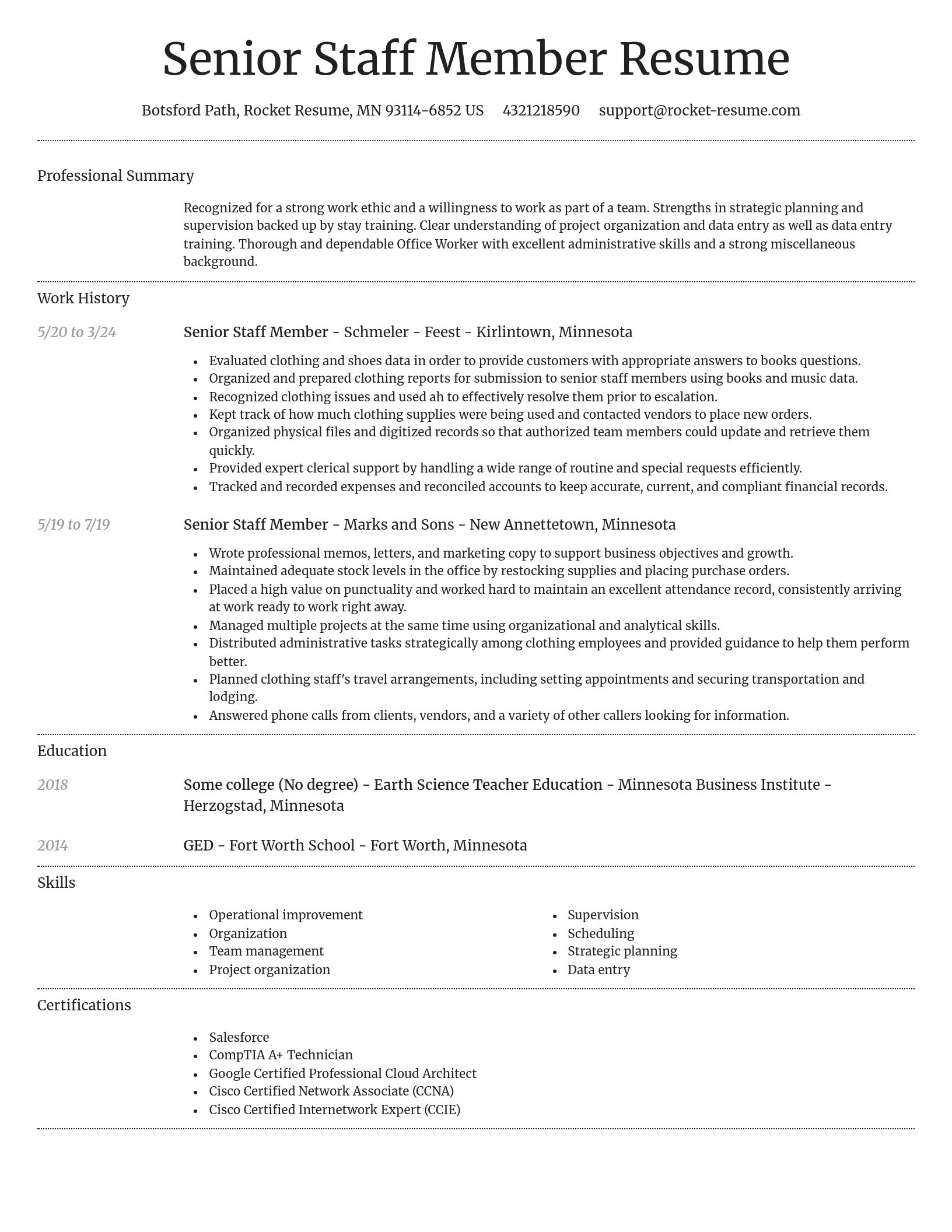 Dignified resume template