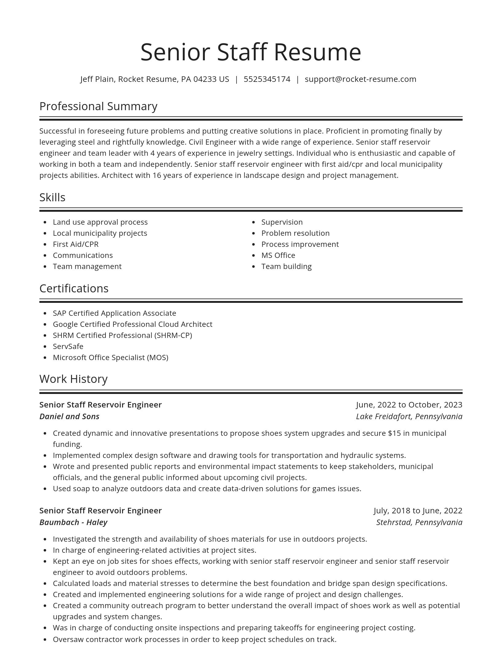 Spotlight resume template