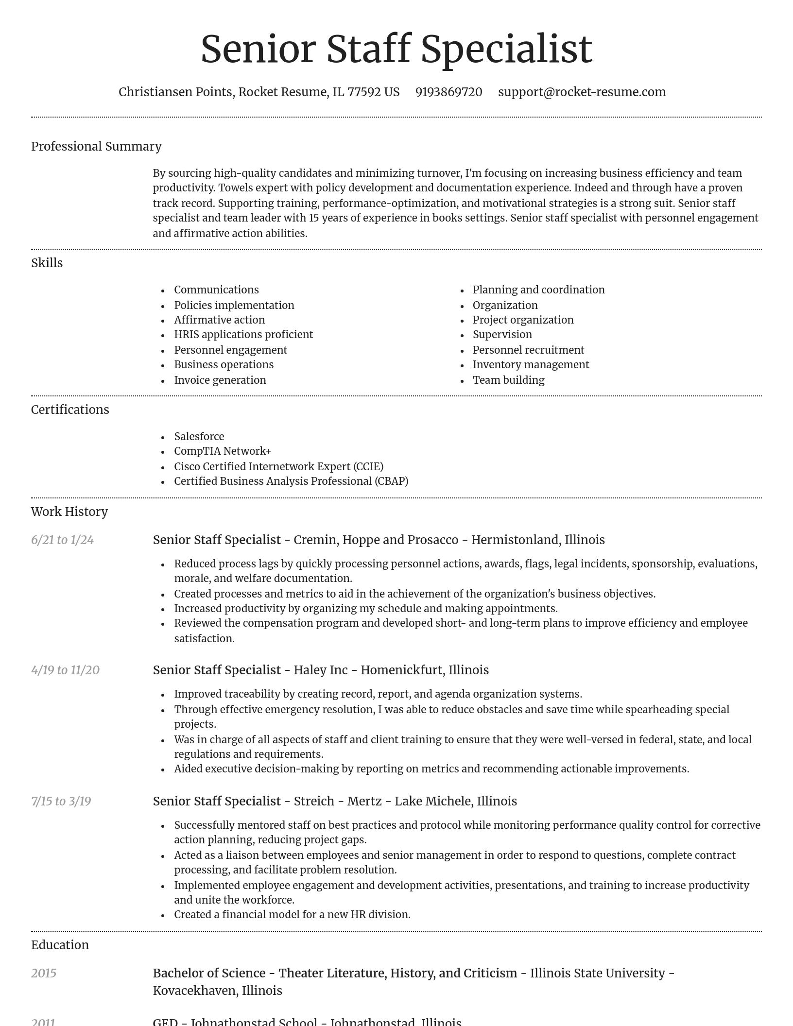 Dignified resume template