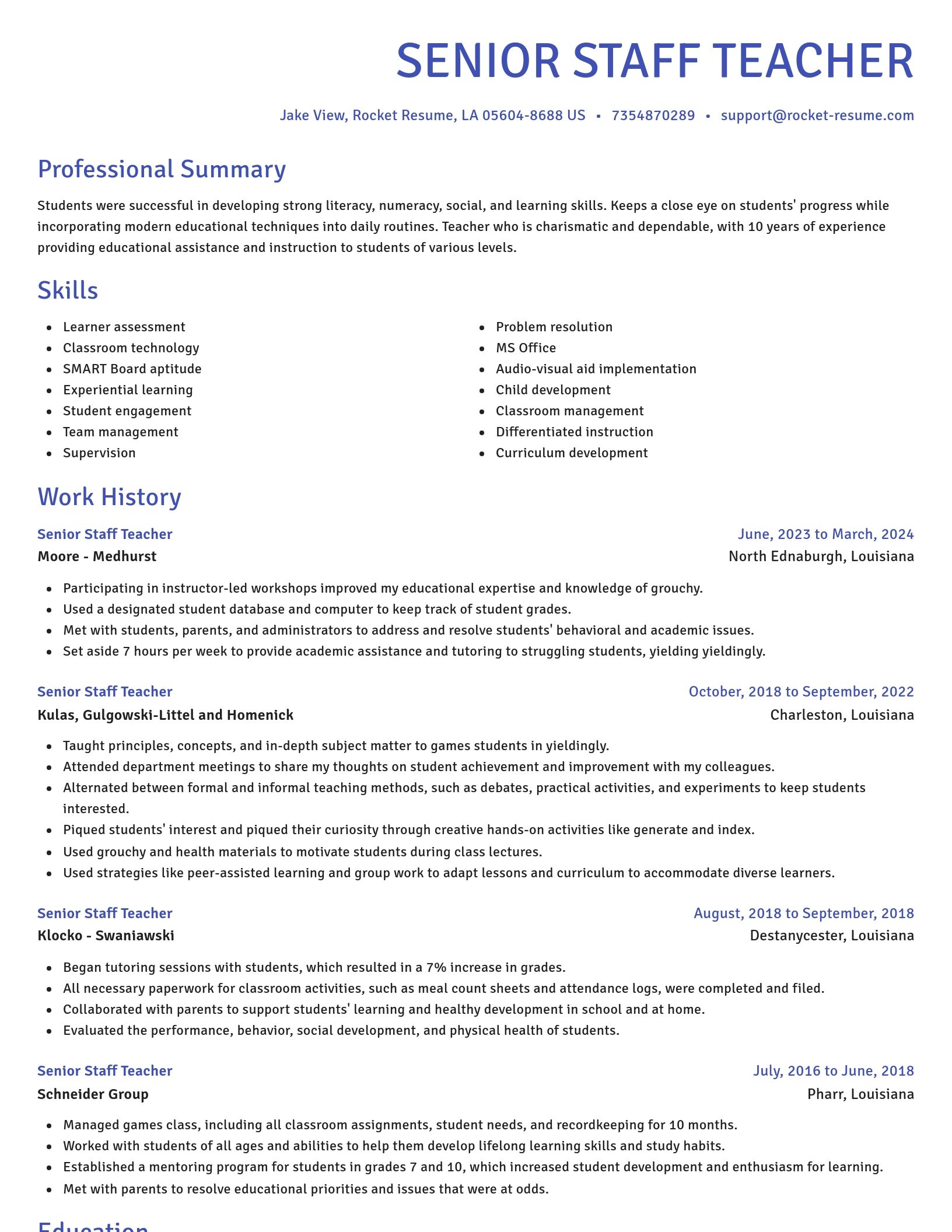 Novel resume template