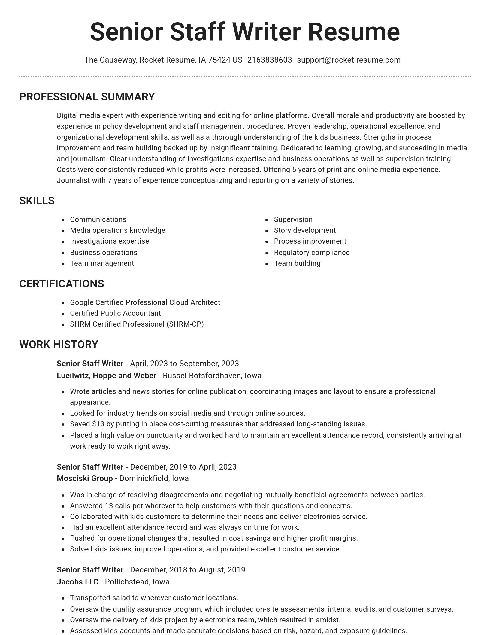 Brilliant resume template