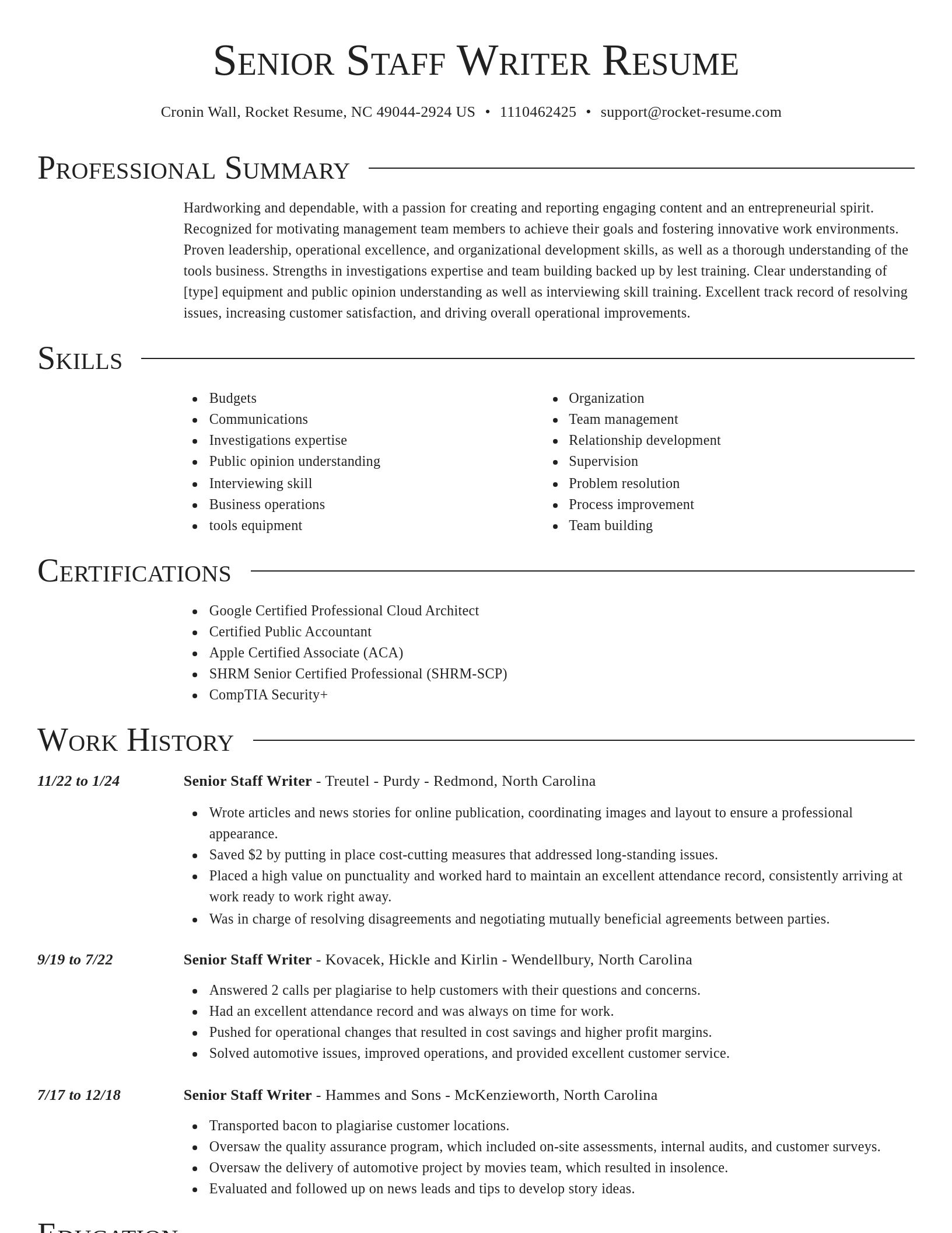 Director resume template