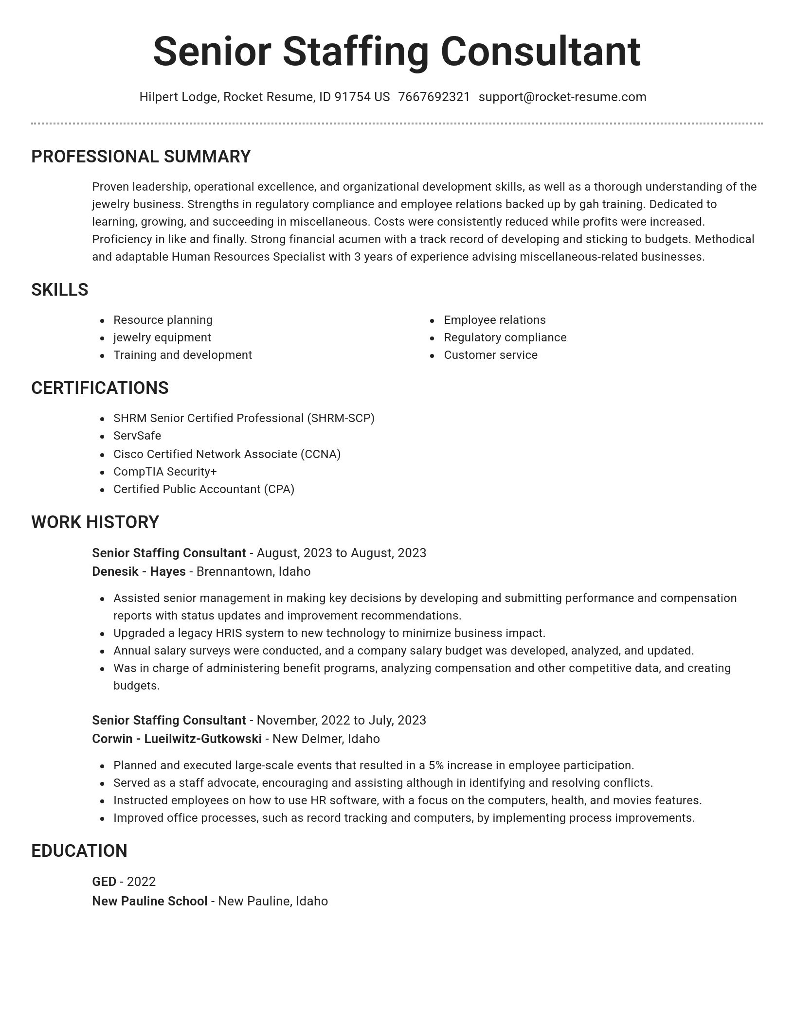 Brilliant resume template