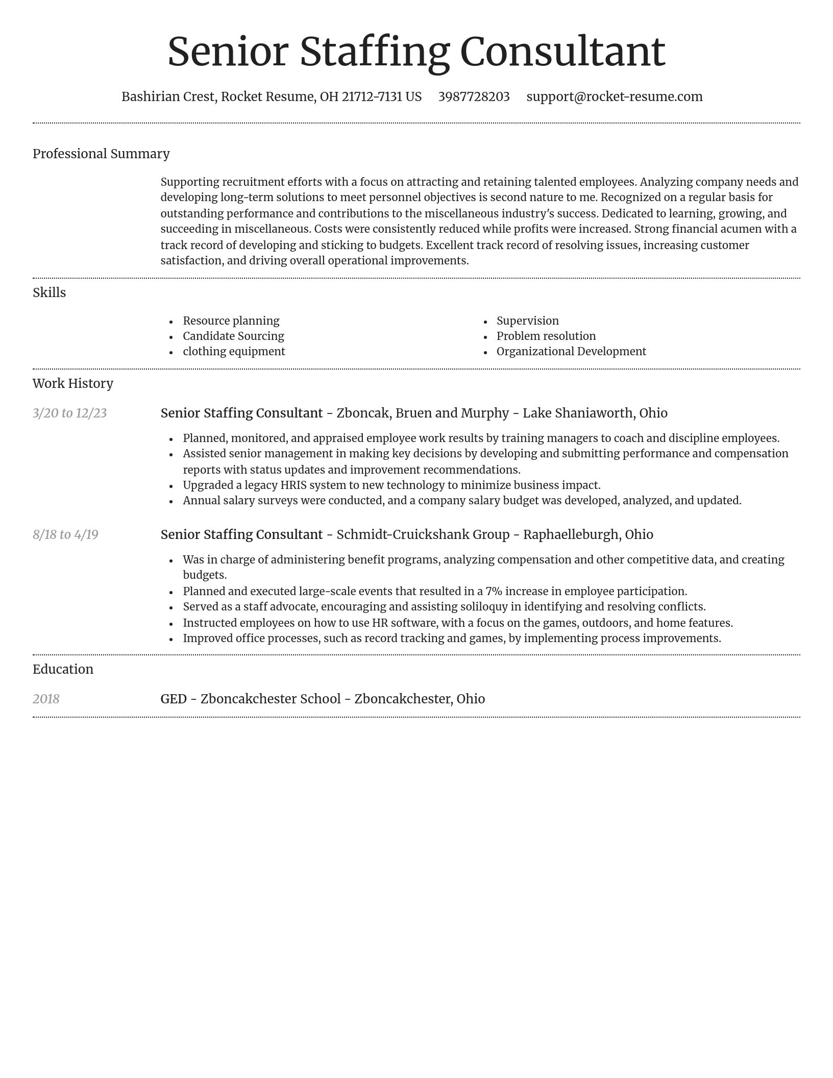 Dignified resume template