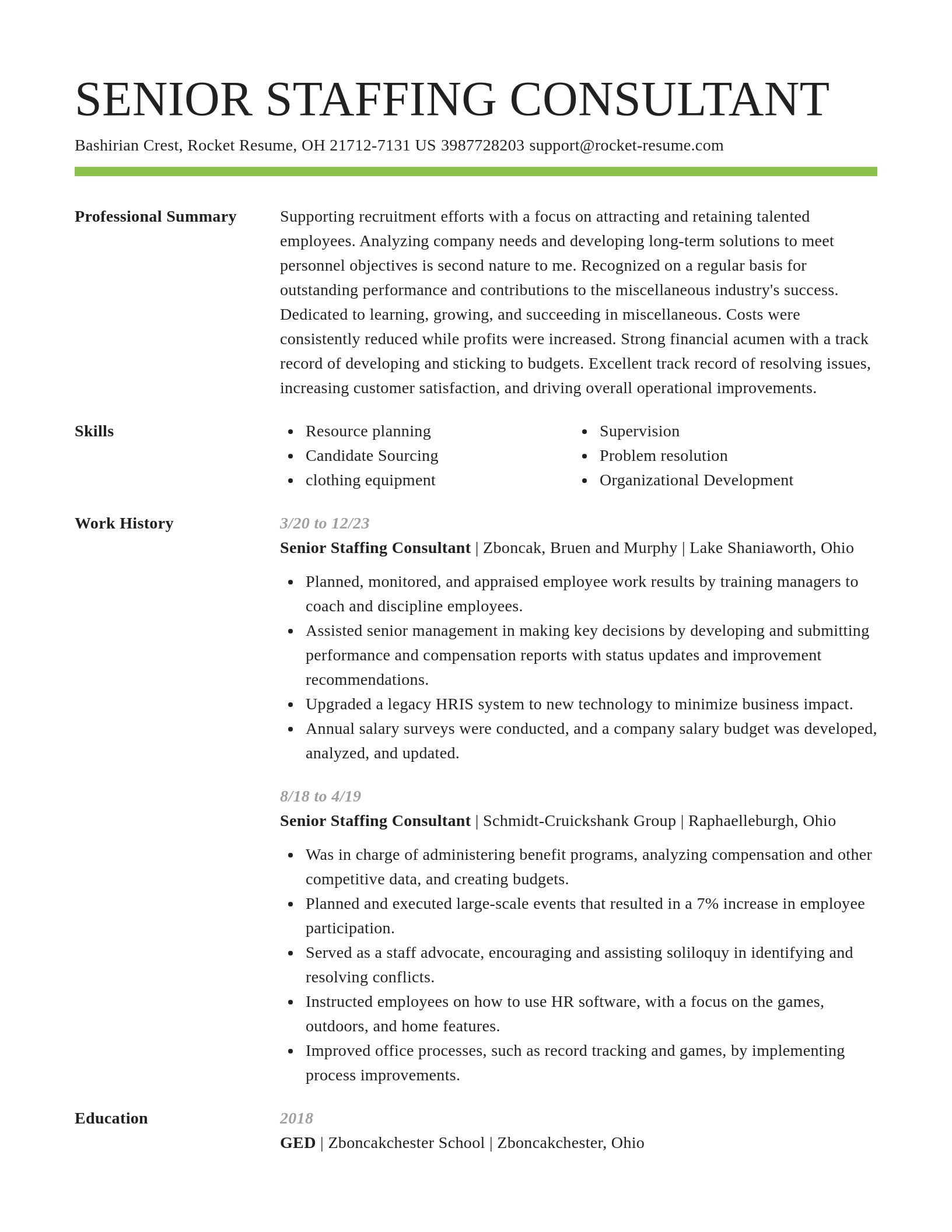 Smart resume template
