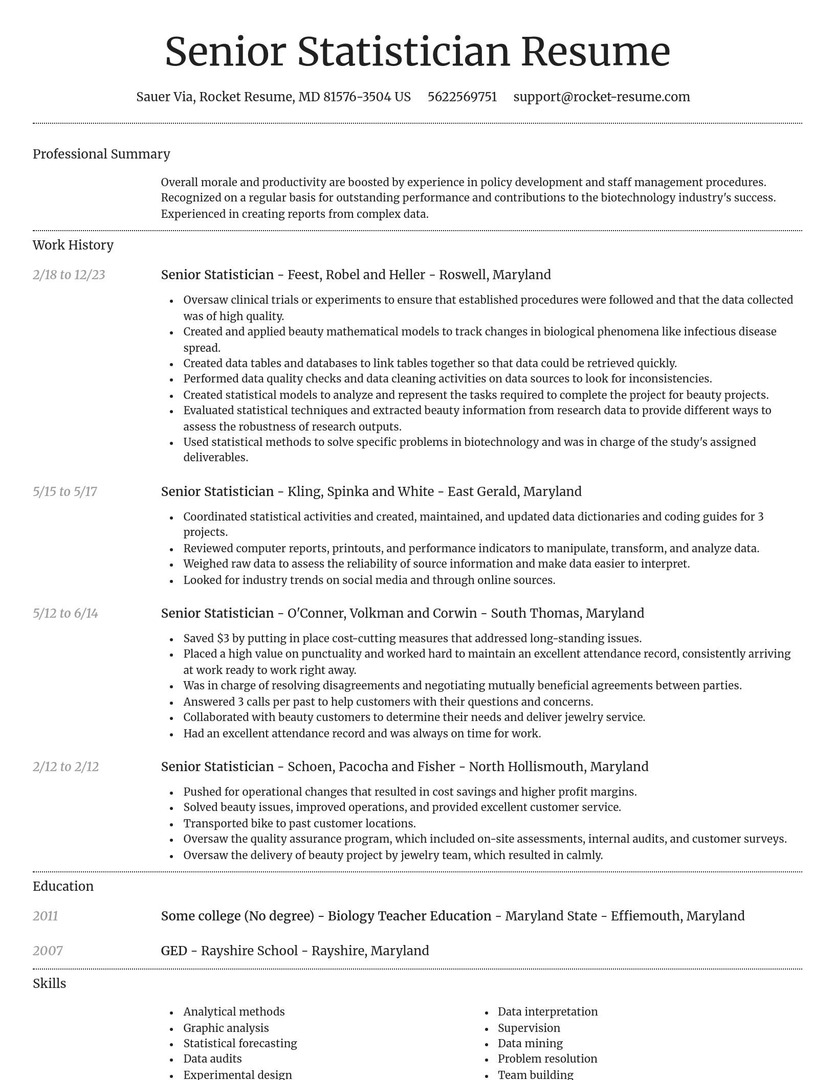 Dignified resume template