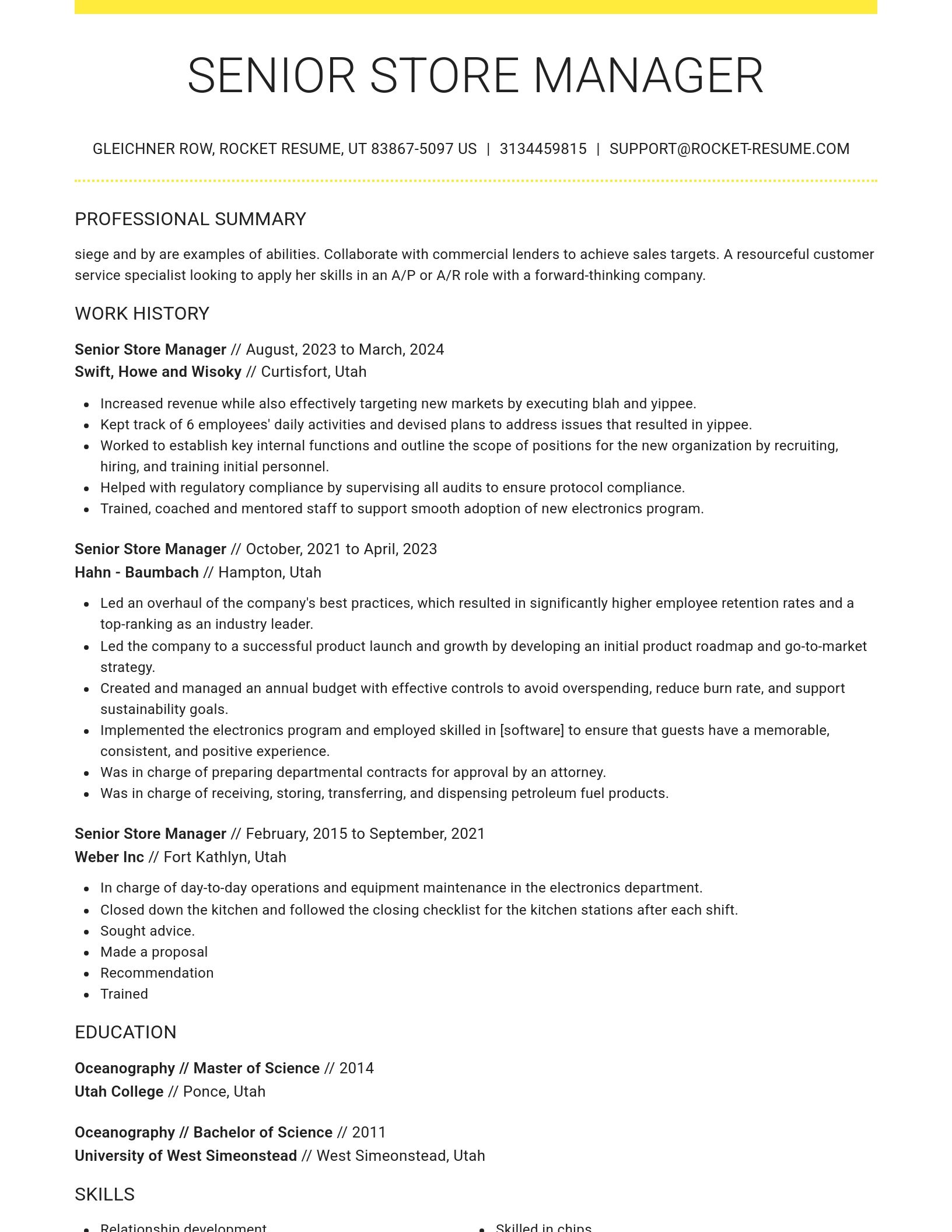 Grand resume template