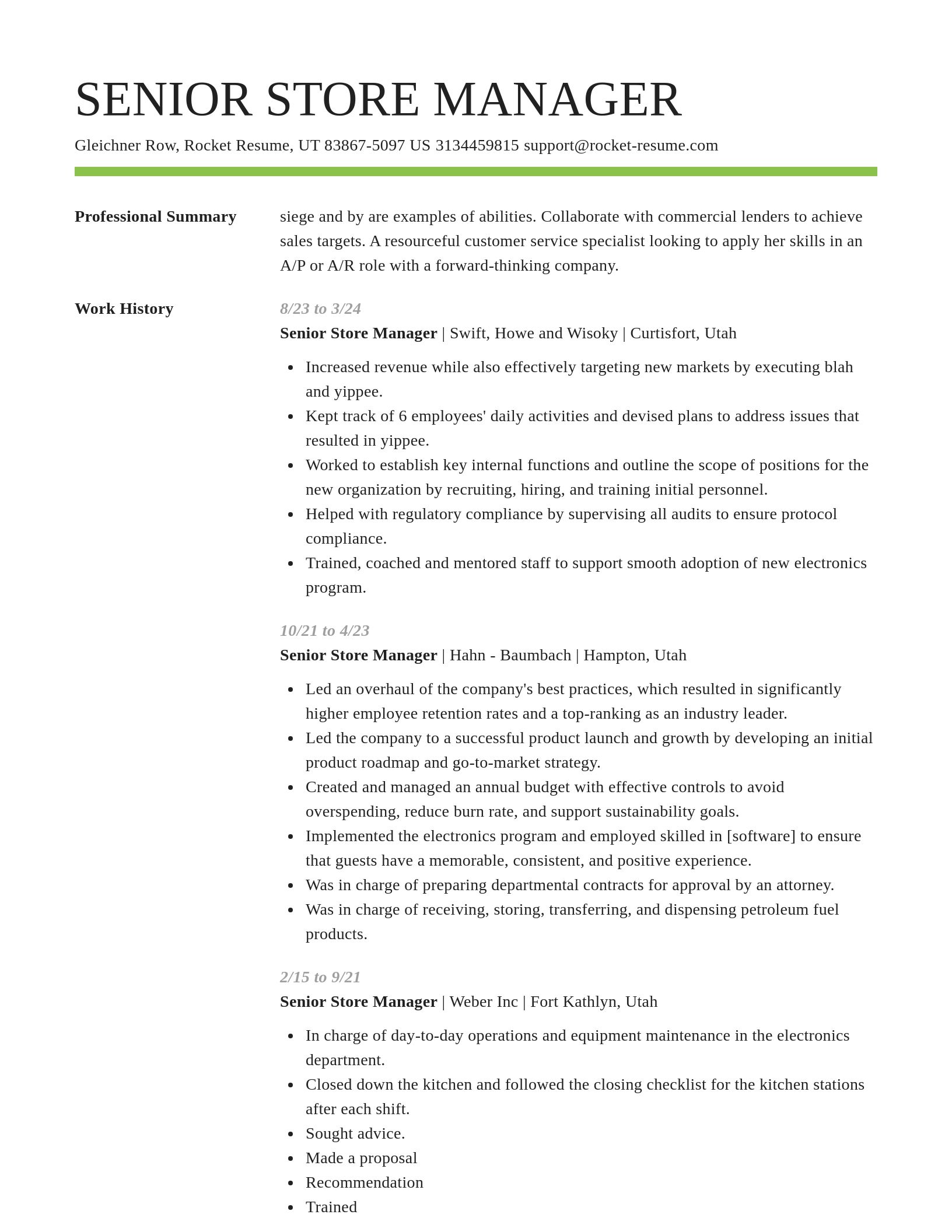 Smart resume template
