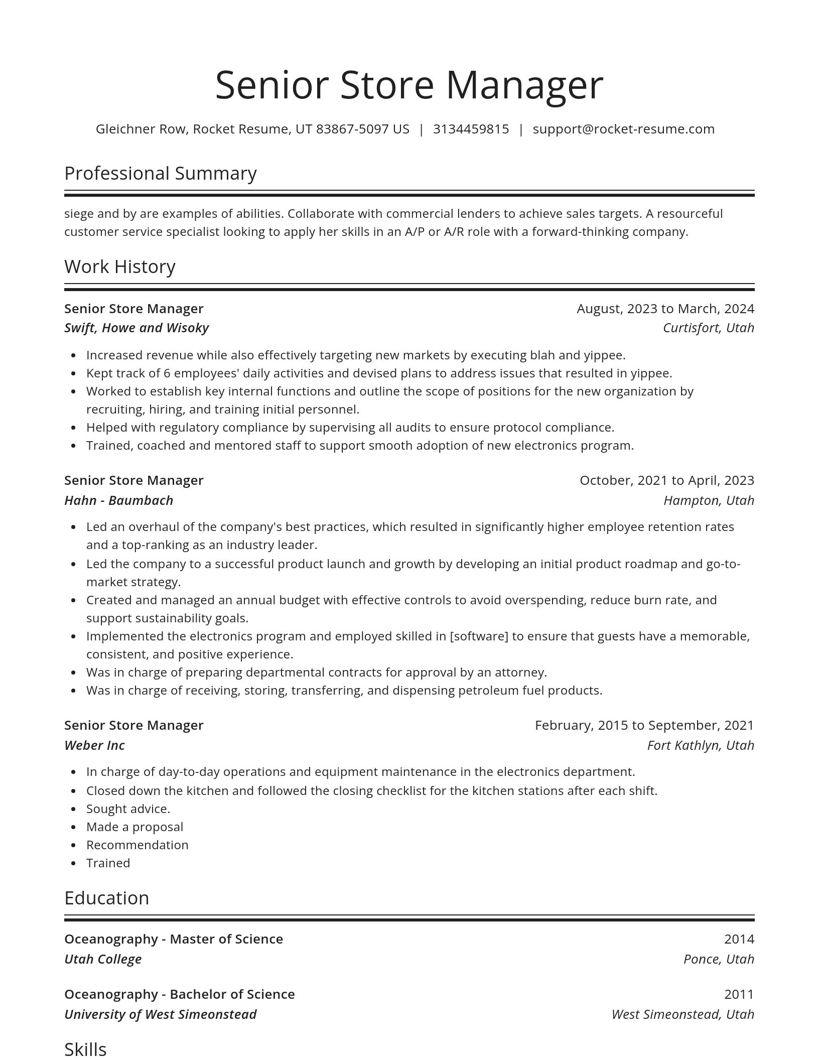 Spotlight resume template