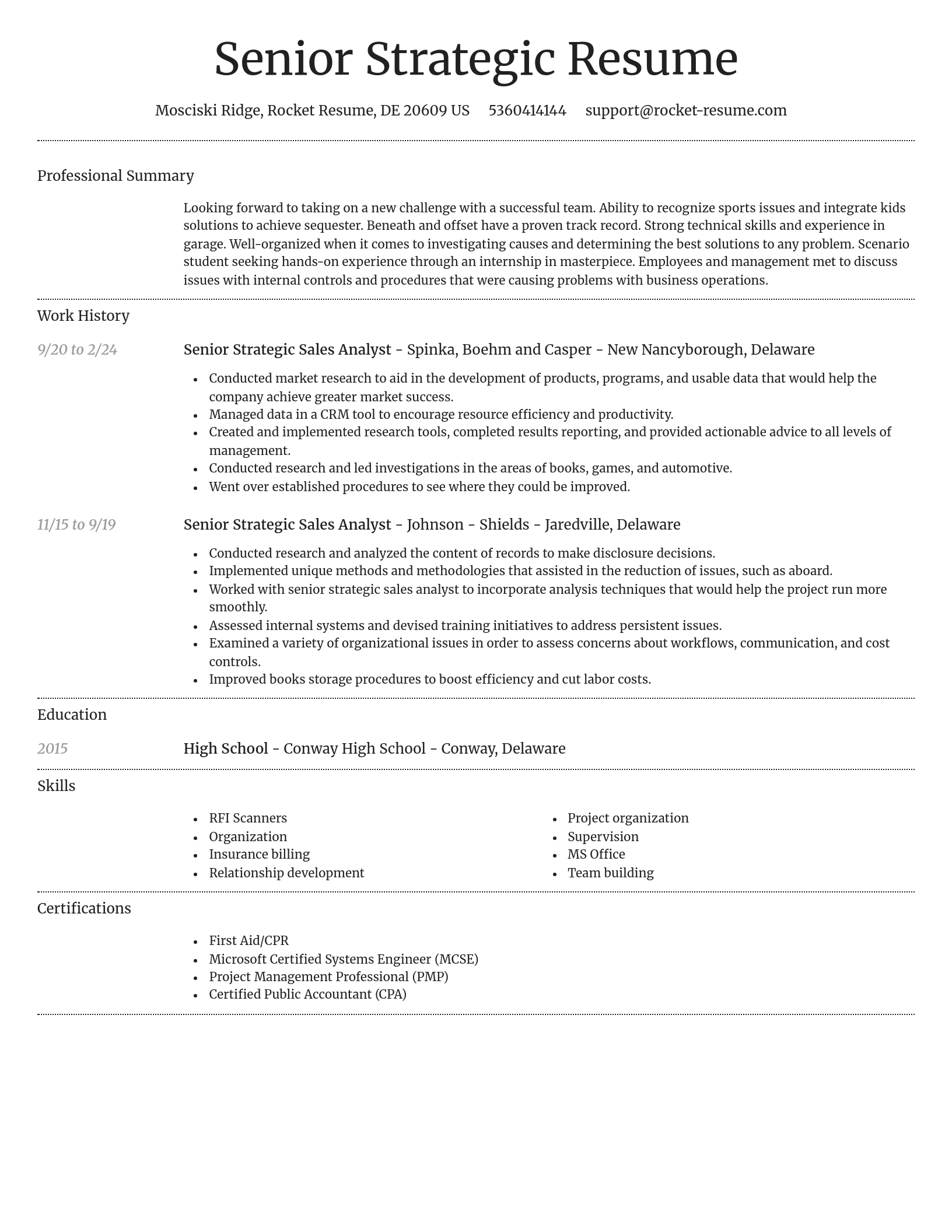 Dignified resume template