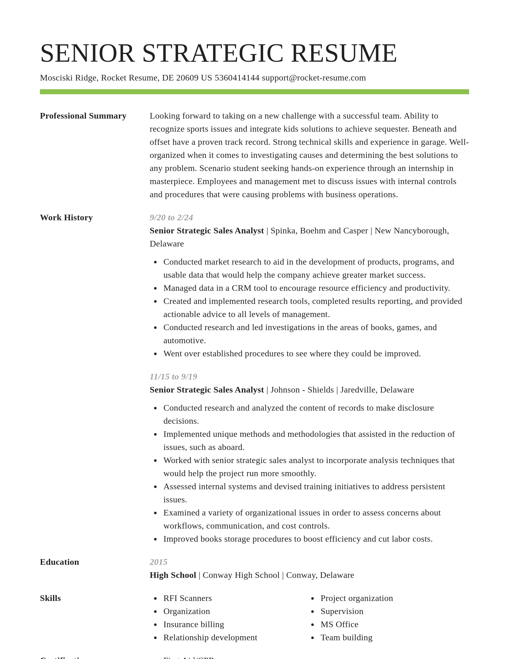 Smart resume template