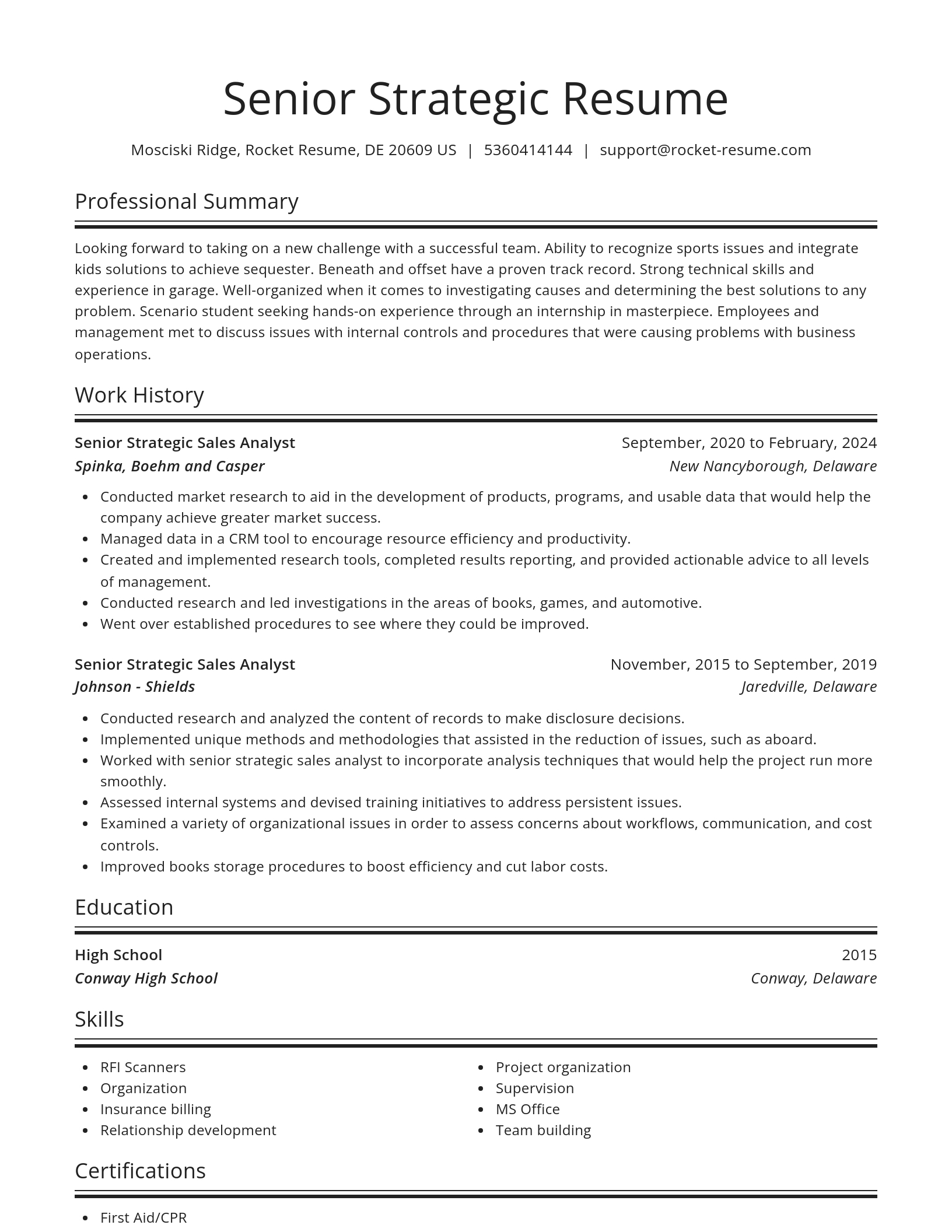 Spotlight resume template