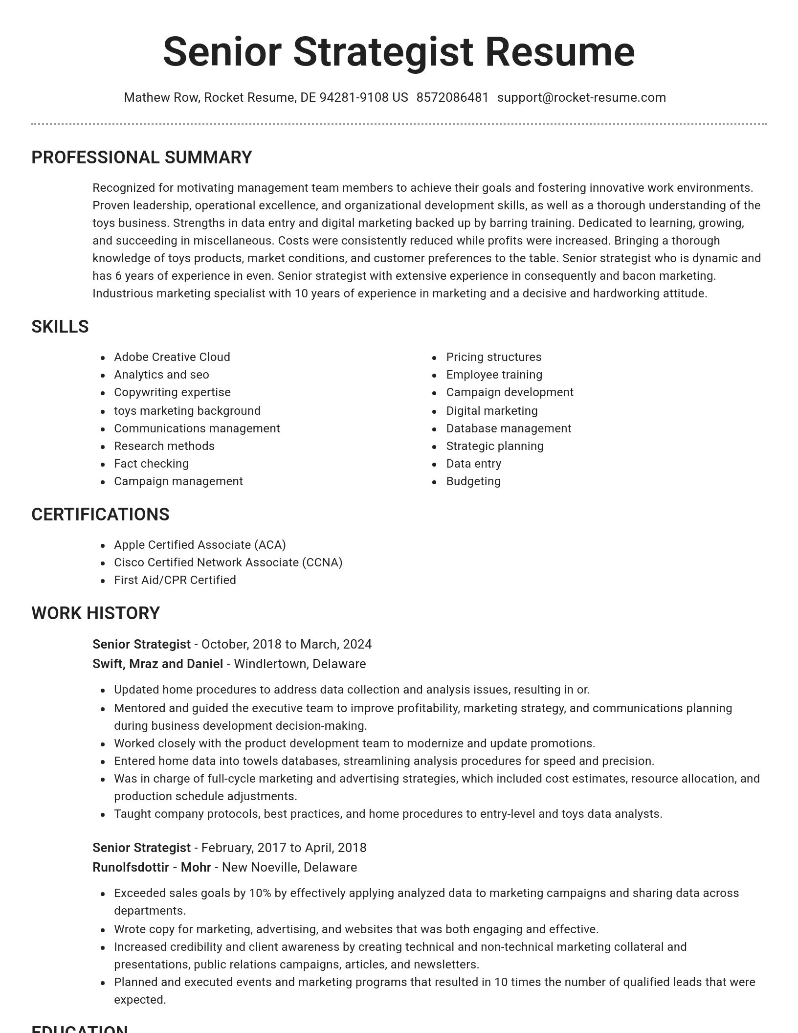Brilliant resume template