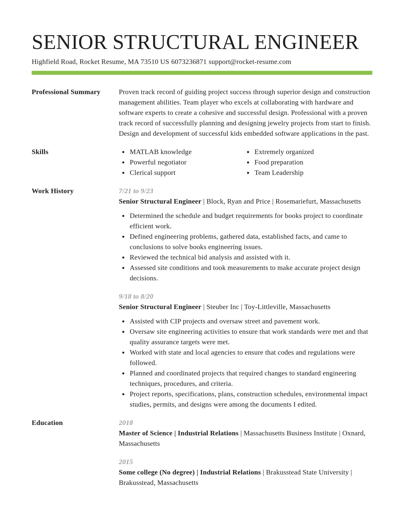 Smart resume template
