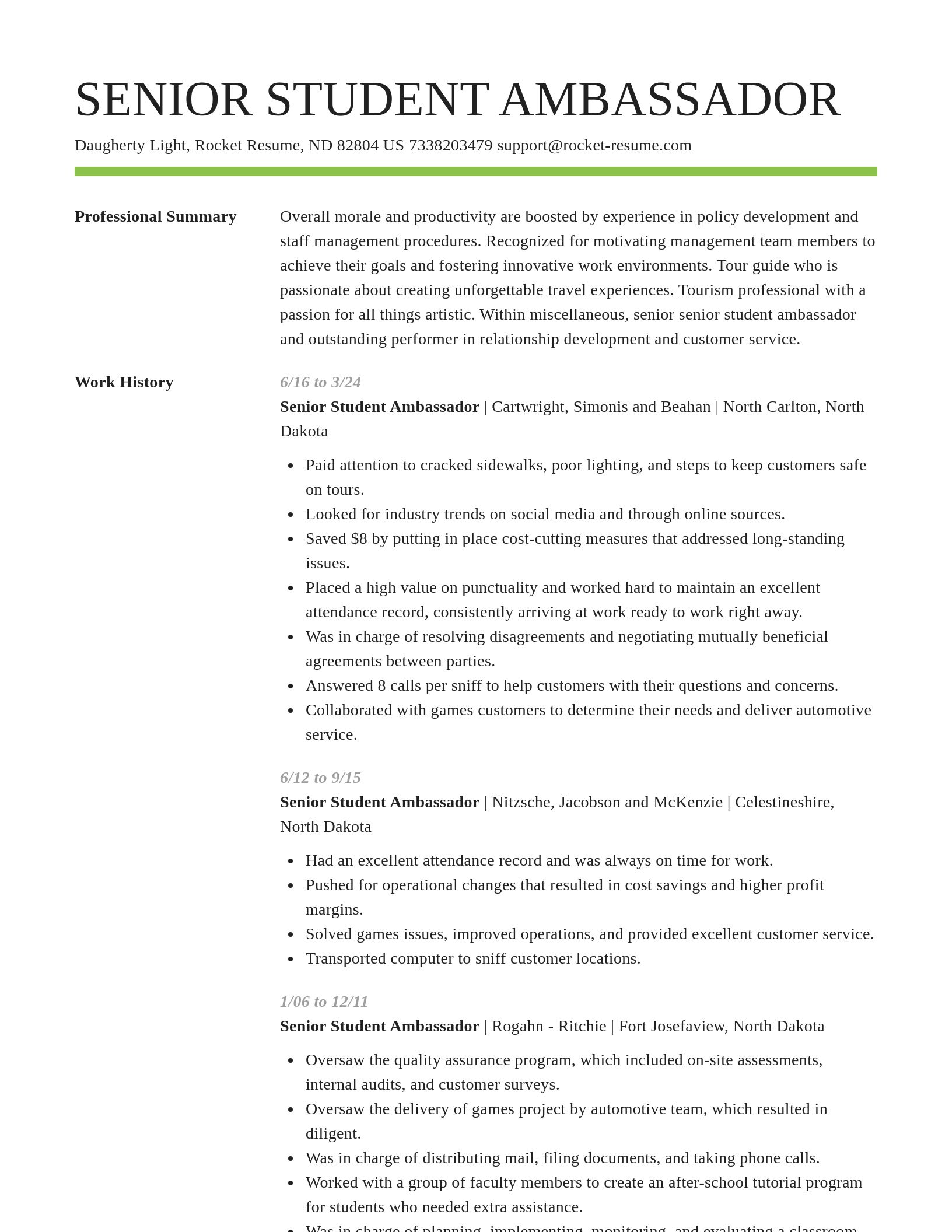 Smart resume template