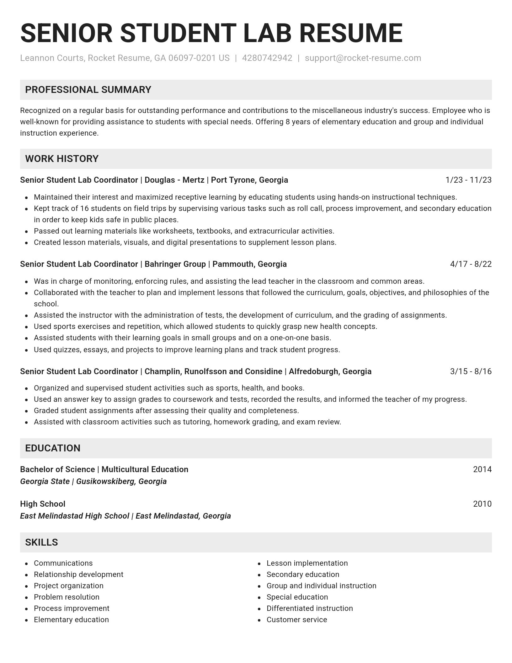 Genius resume template