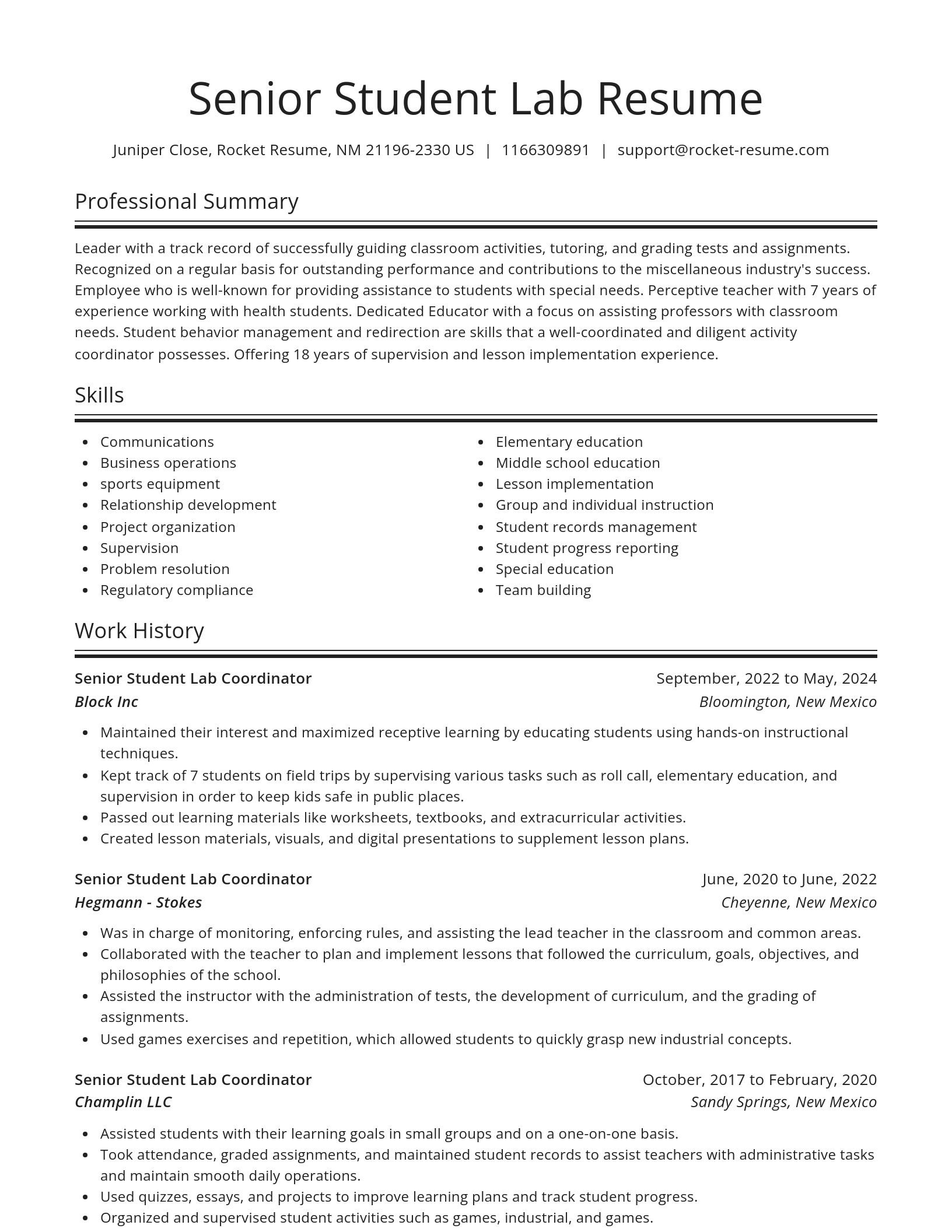 Spotlight resume template