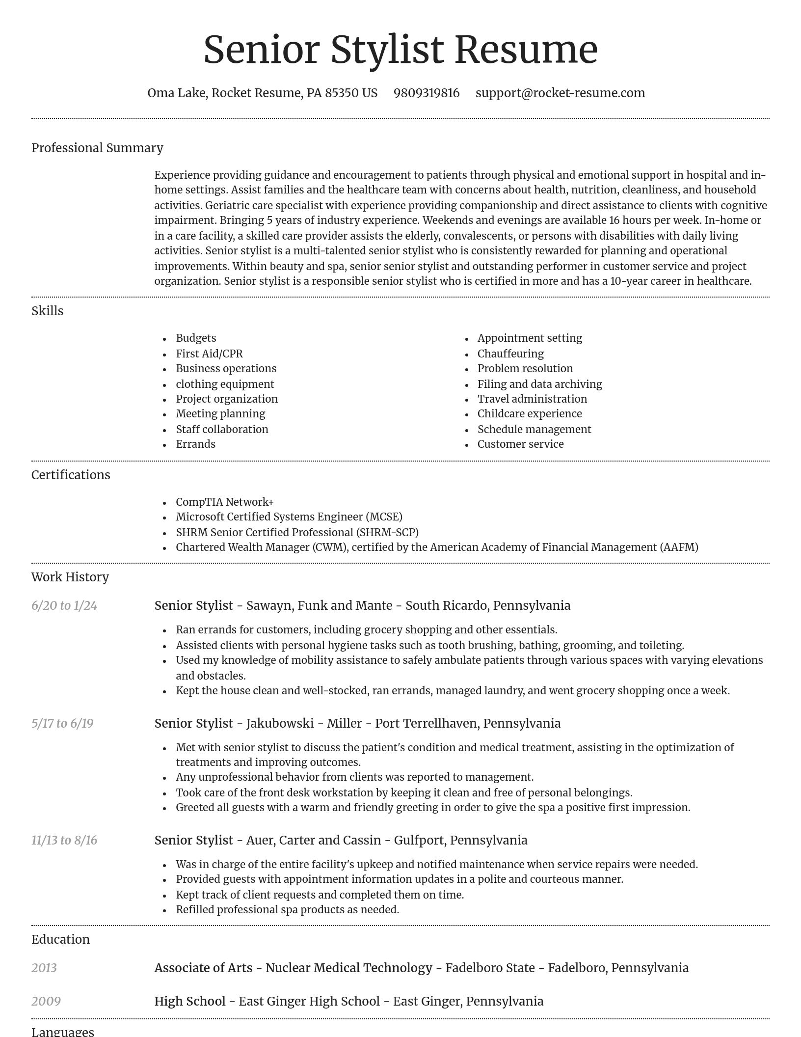 Dignified resume template