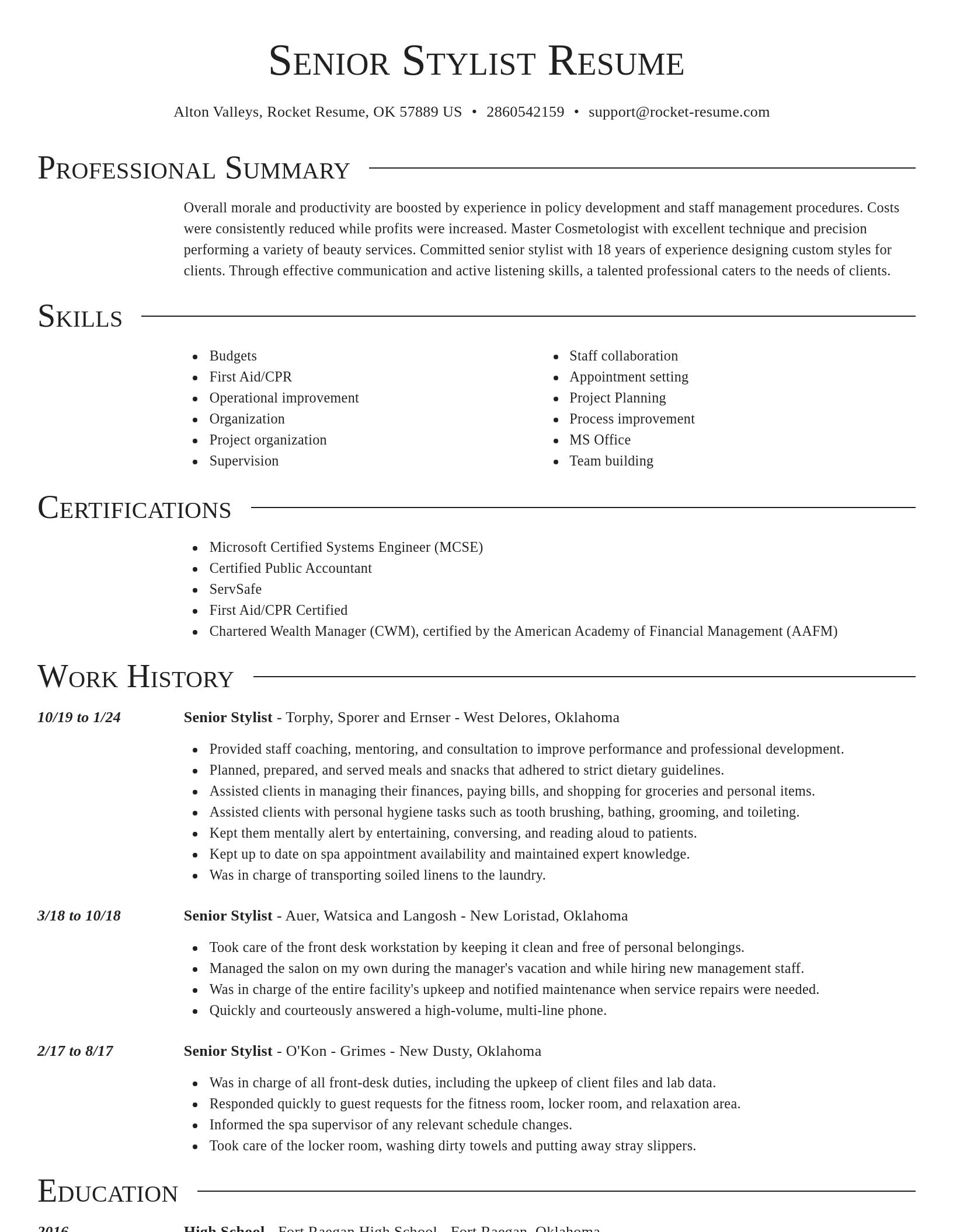 Director resume template