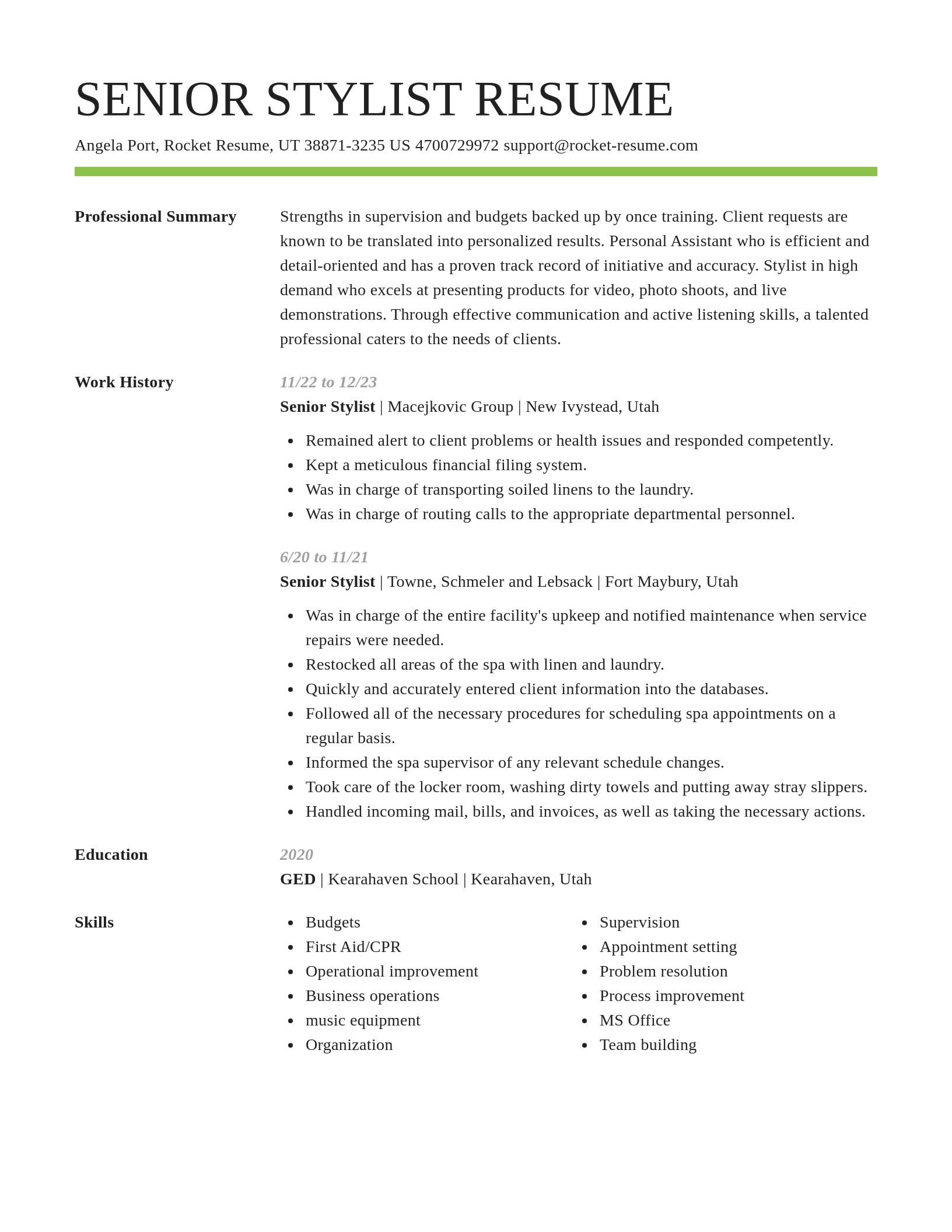Smart resume template