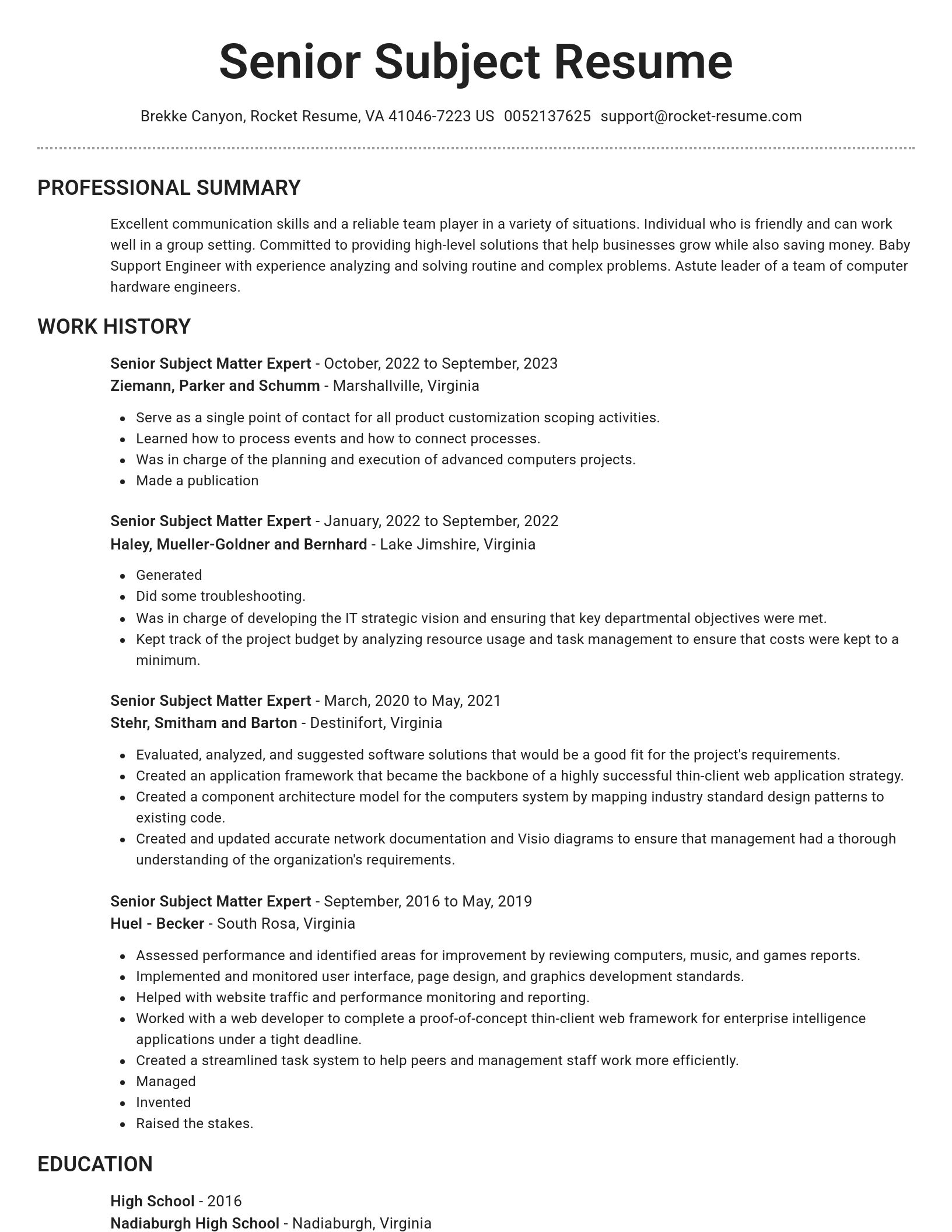 Brilliant resume template