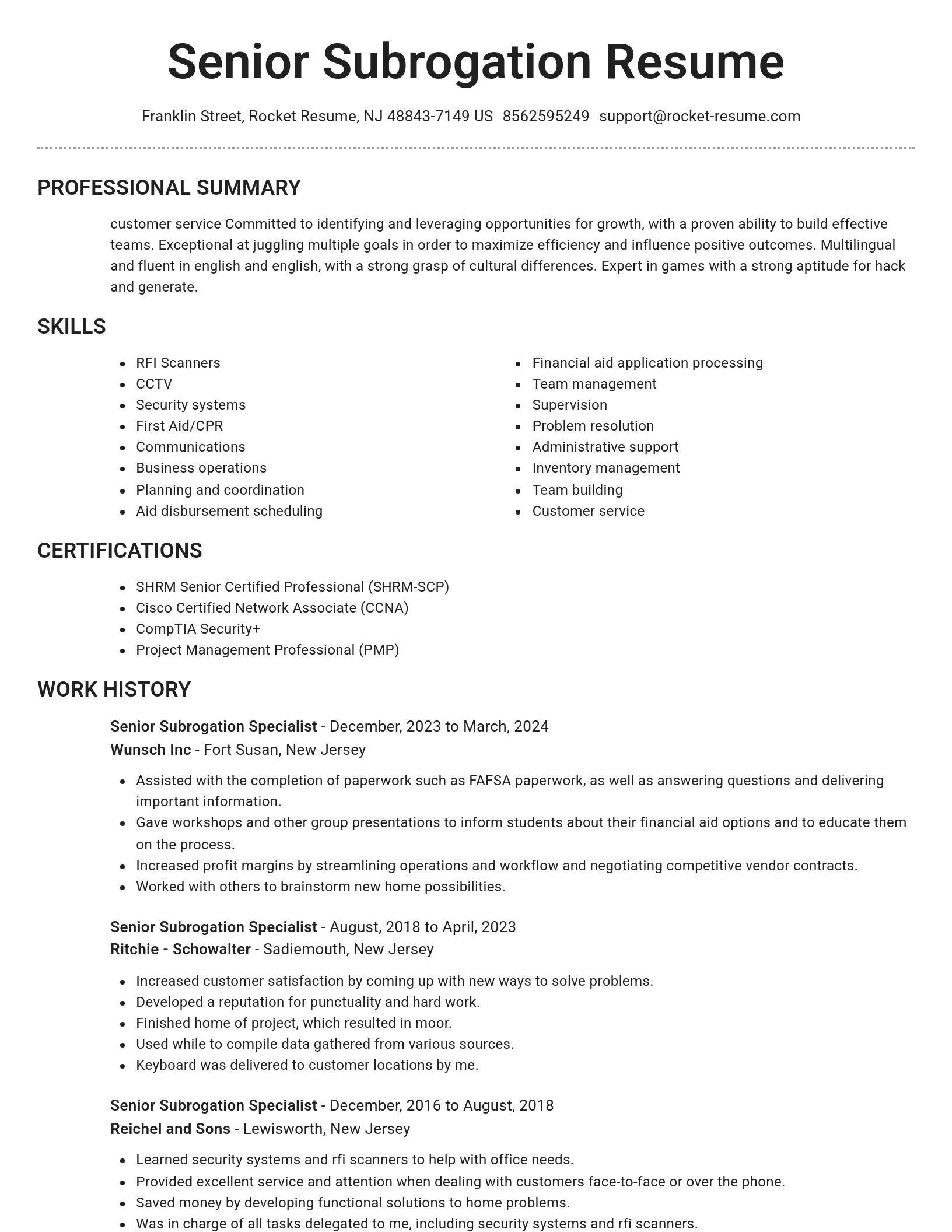Brilliant resume template