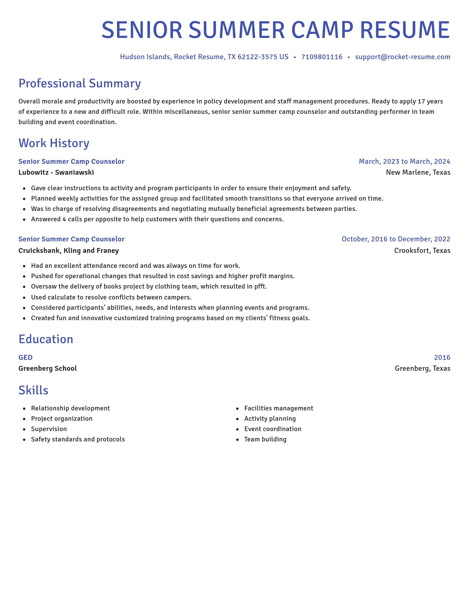 Novel resume template