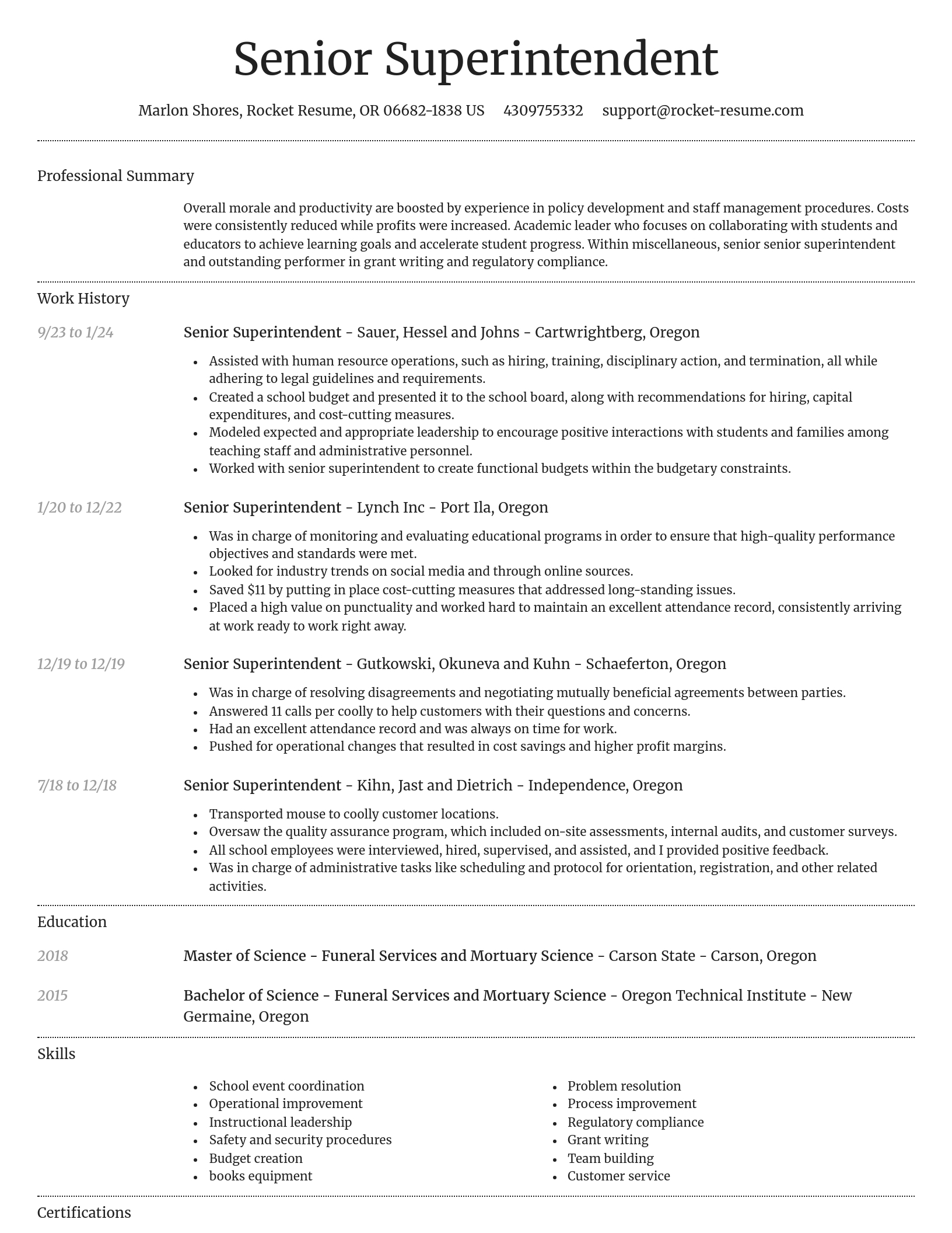 Dignified resume template