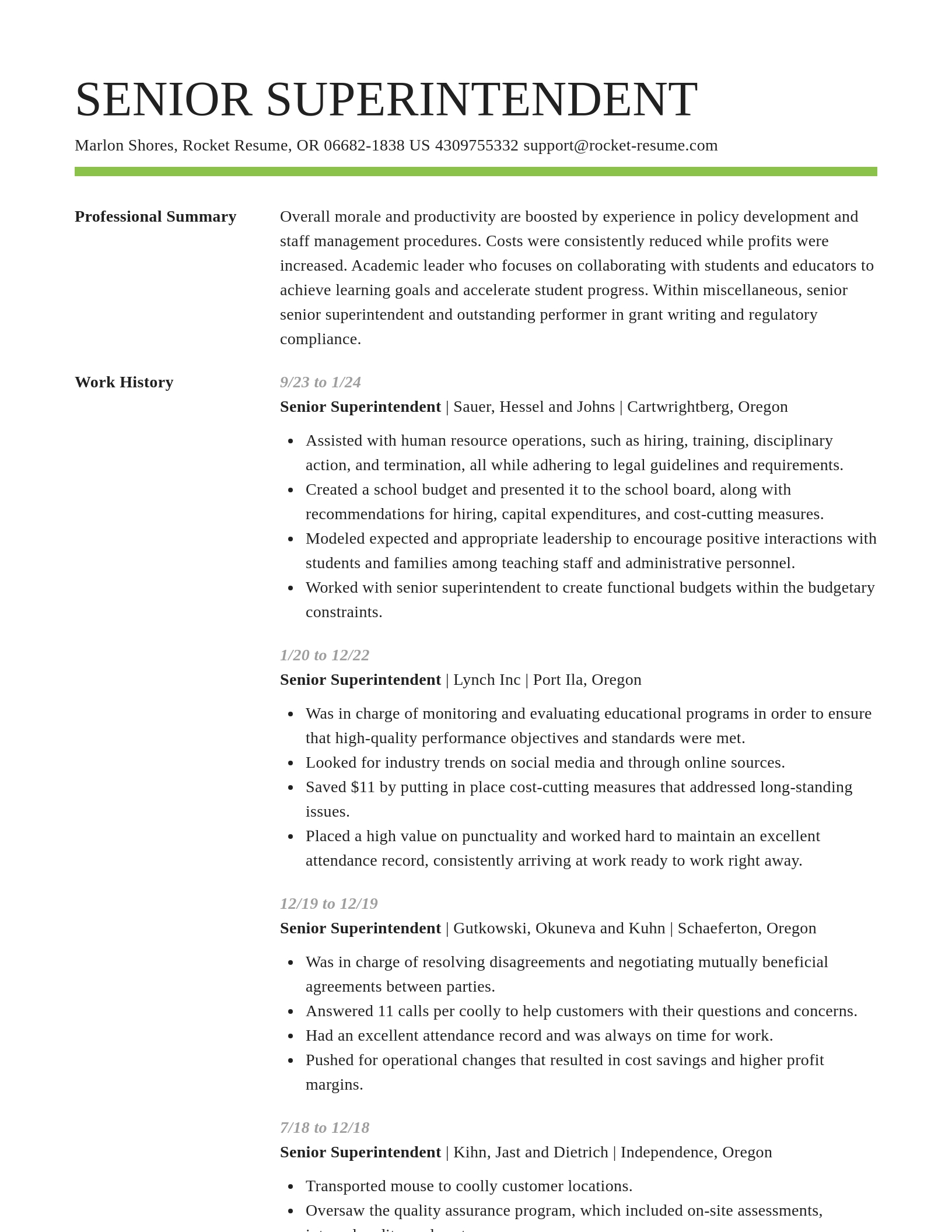 Smart resume template