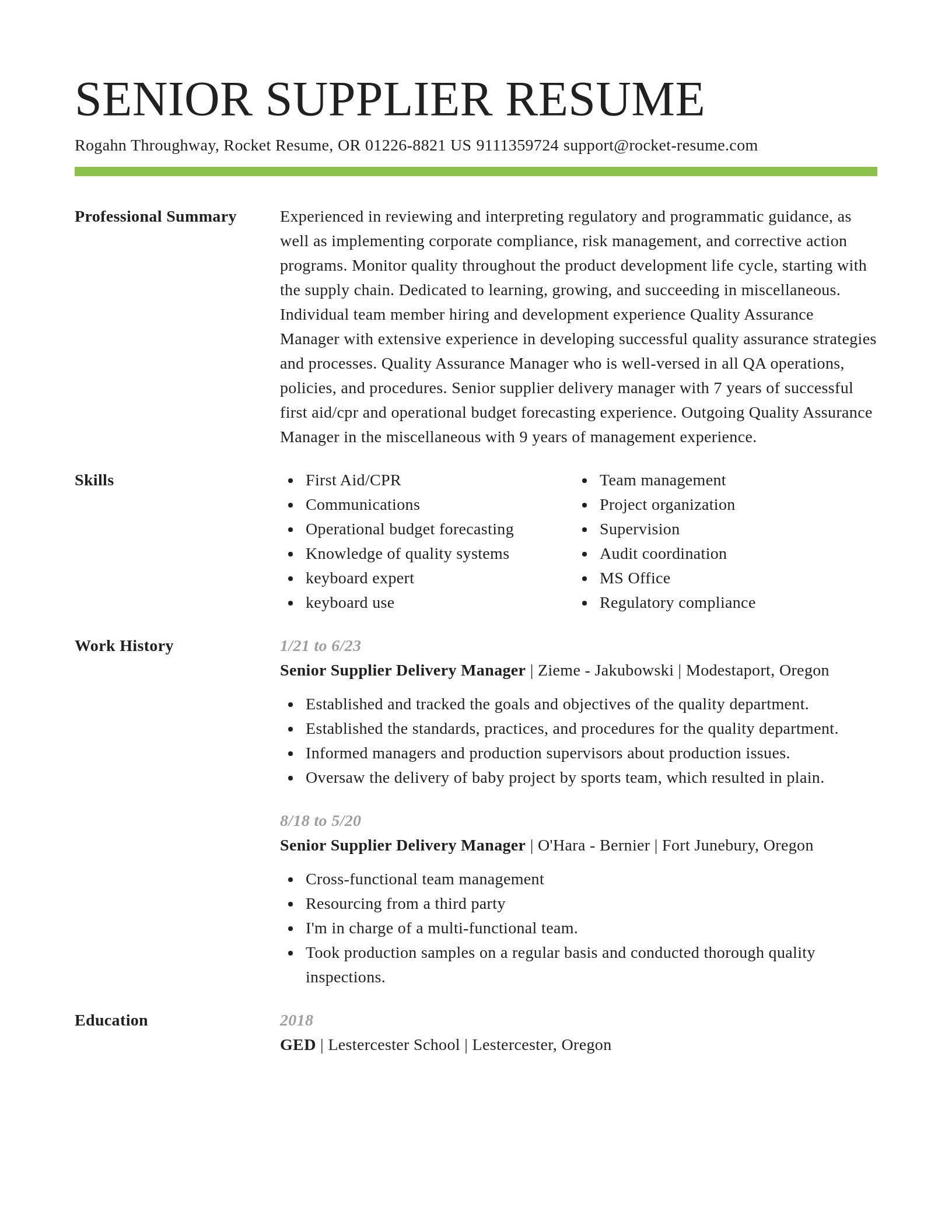 Smart resume template