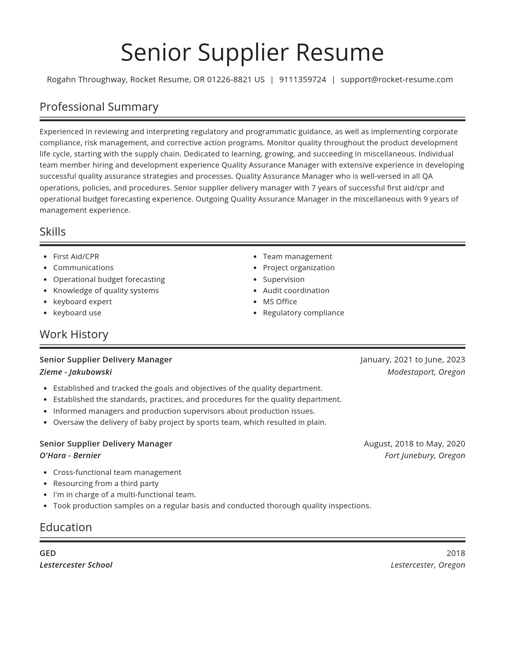Spotlight resume template