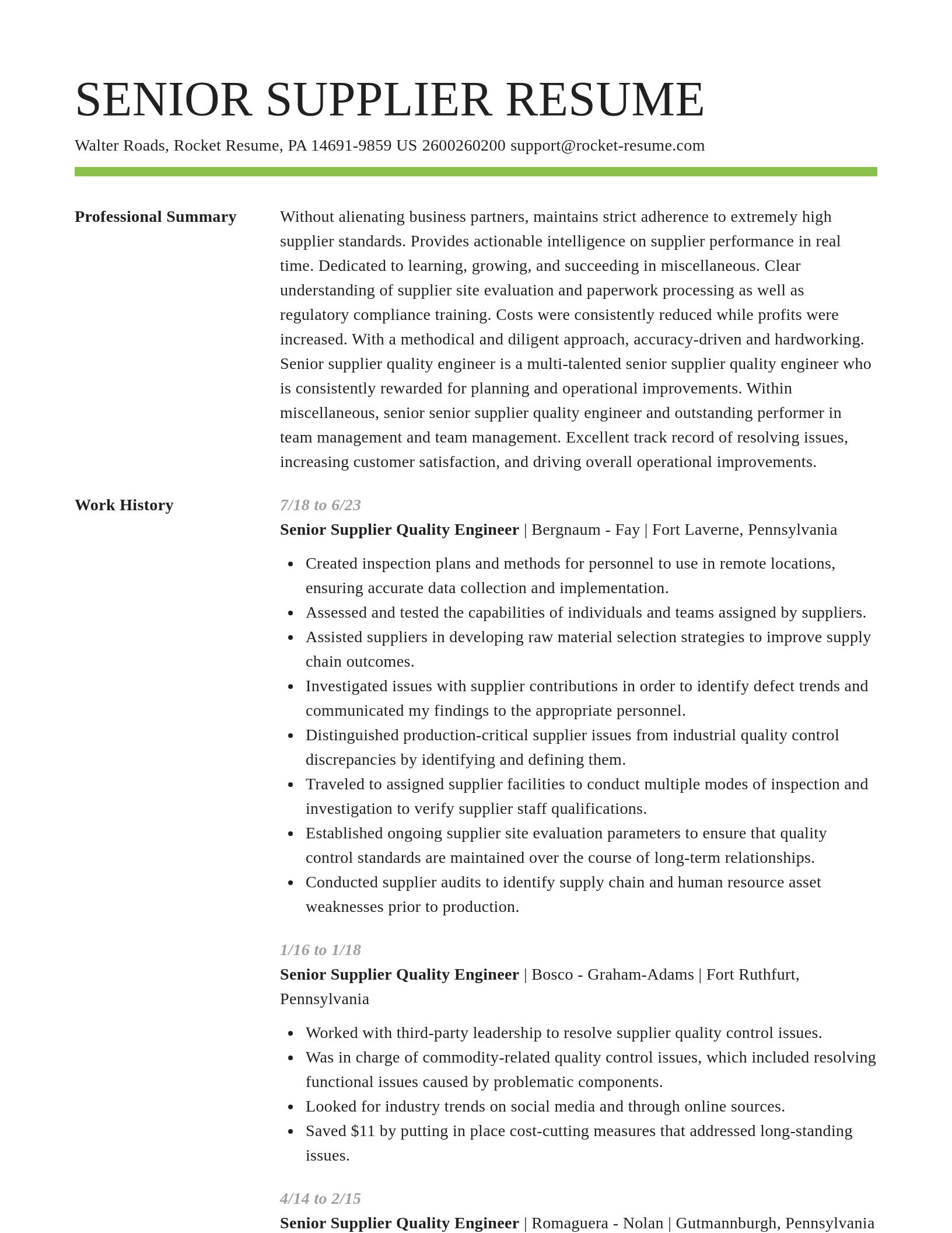 Smart resume template