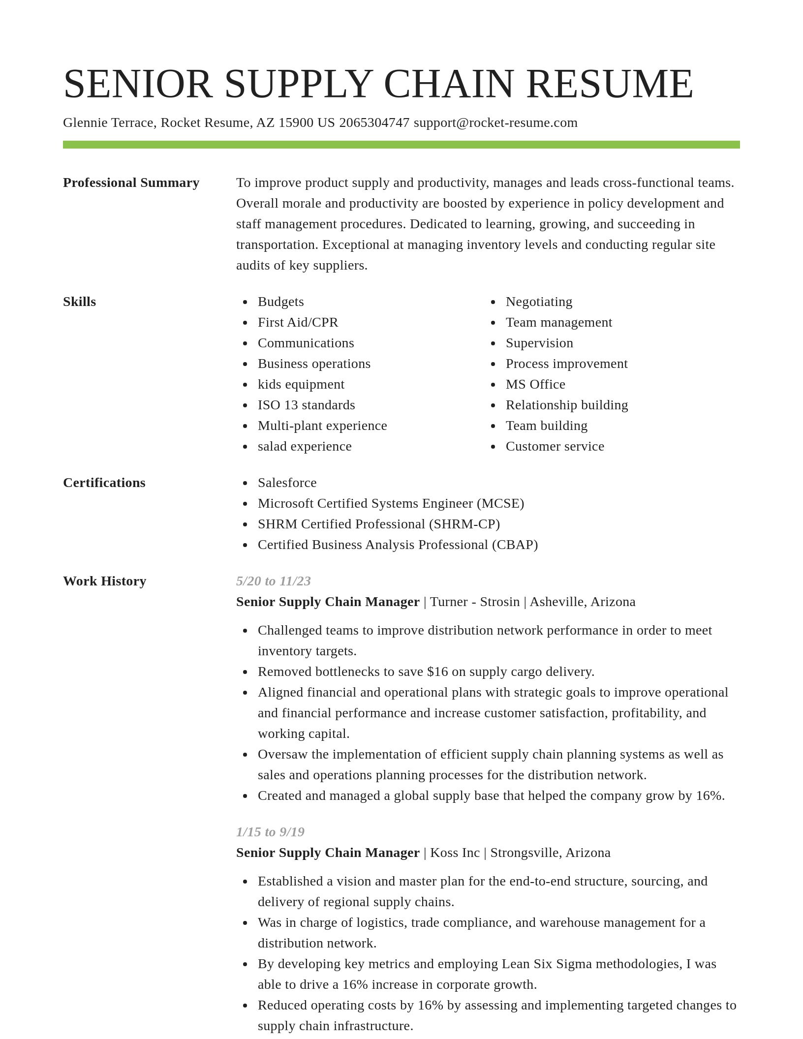 Smart resume template