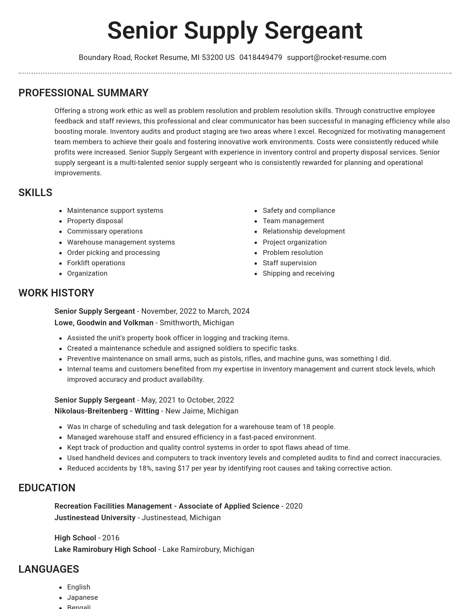 Brilliant resume template