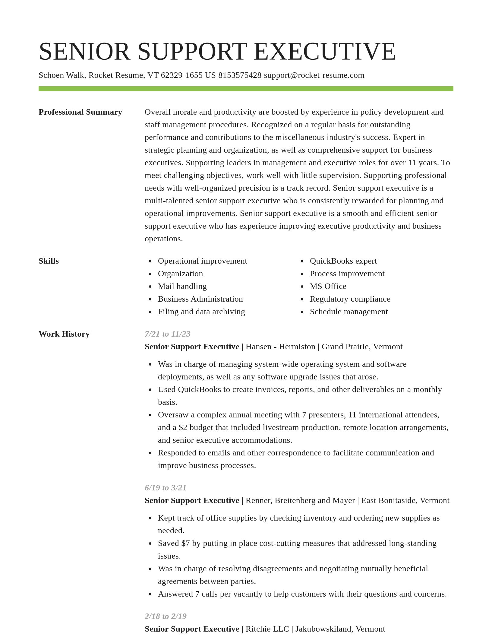 Smart resume template