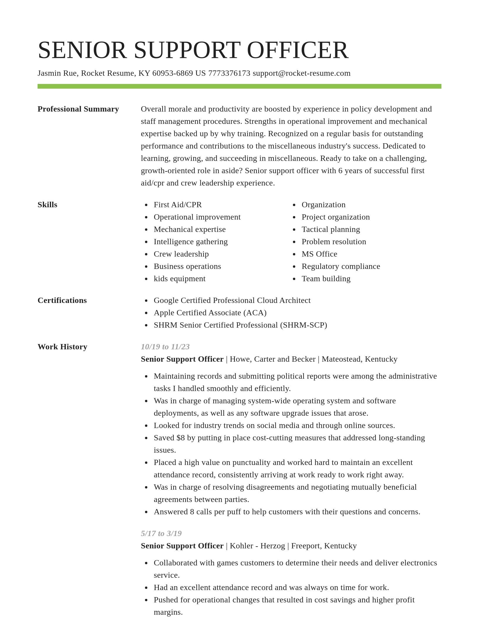 Smart resume template