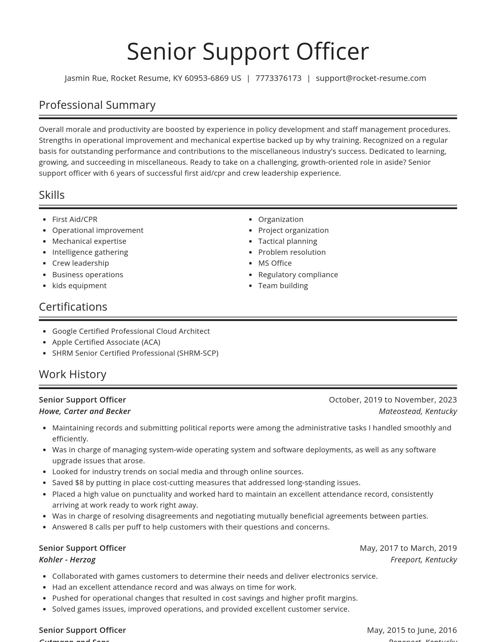 Spotlight resume template