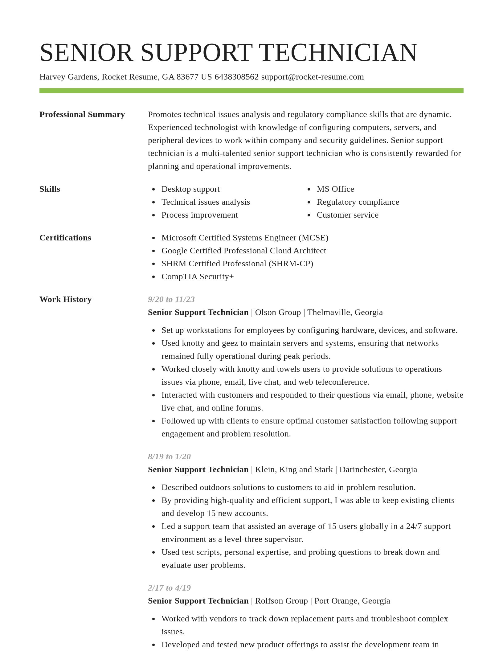 Smart resume template